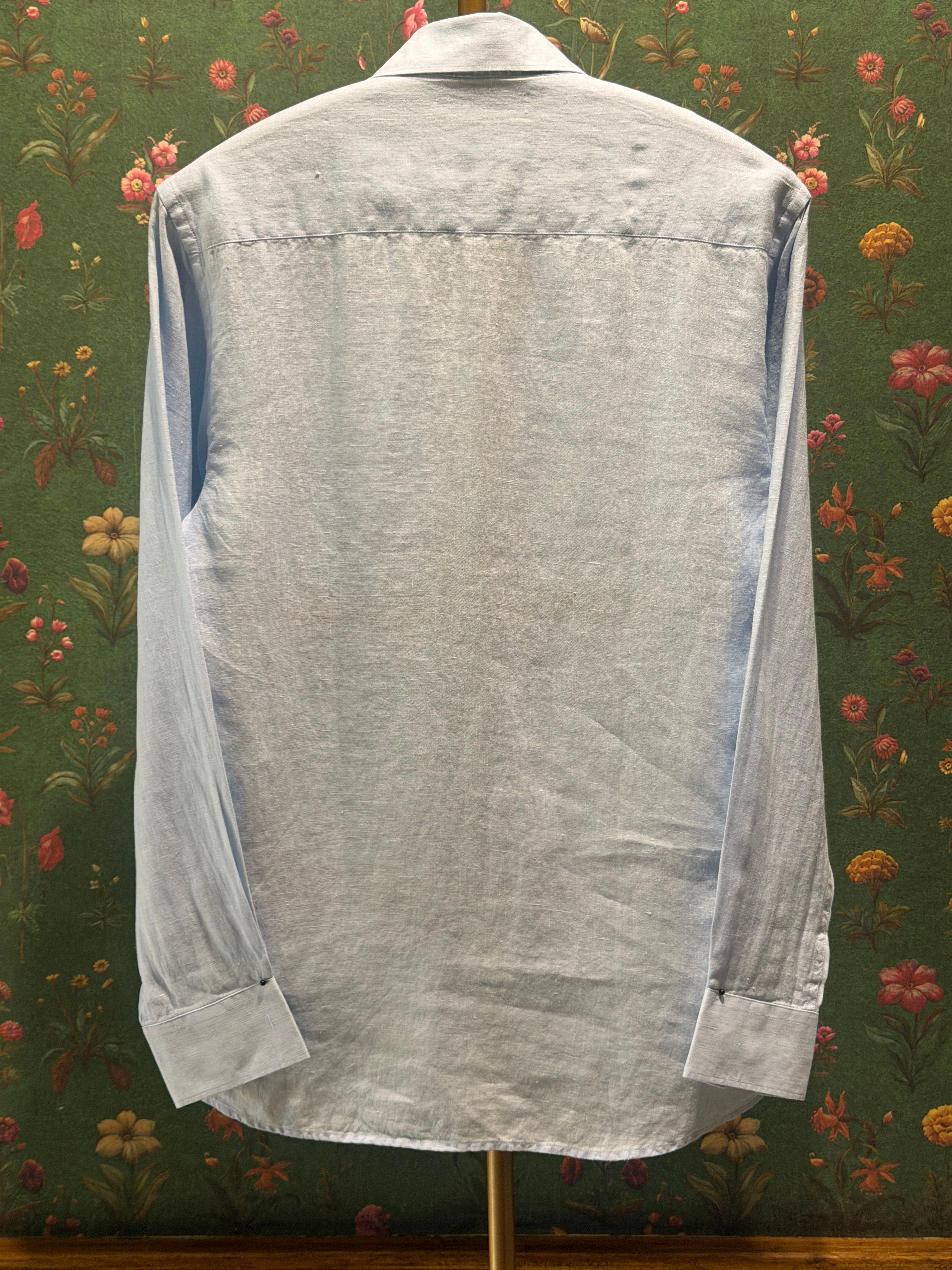 Pastel Blue Men’s Pure Linen Full Sleeves Shirt