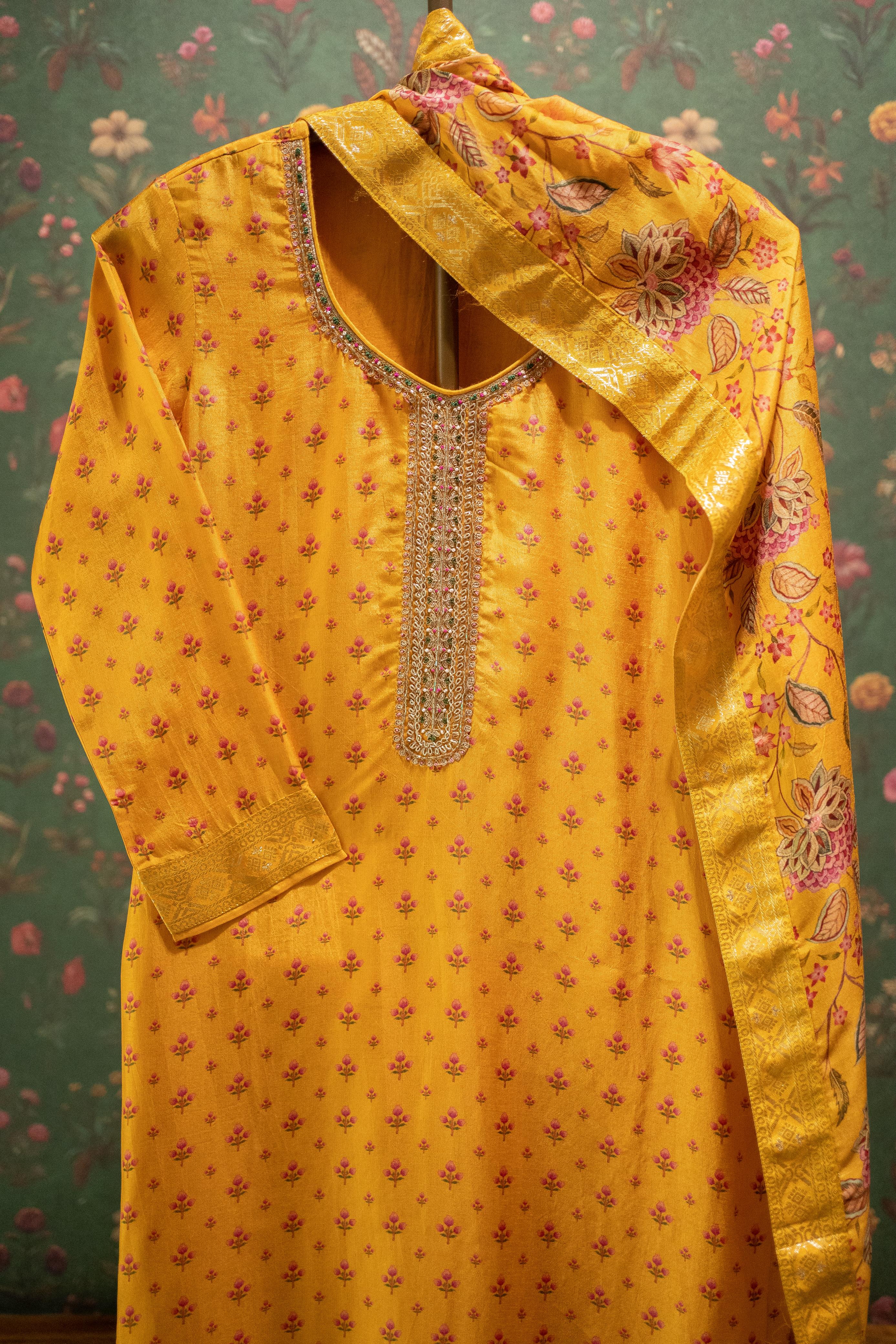 Kanika Mustard Yellow Banarasi Suit Set | HER-557 YELLOW