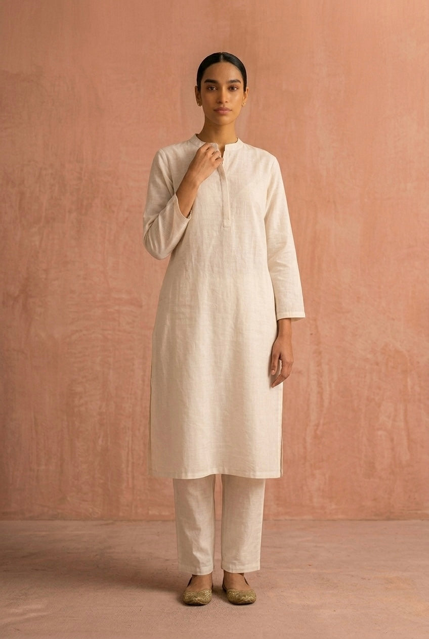 Ivory White Minimal Suit Set | HER-704