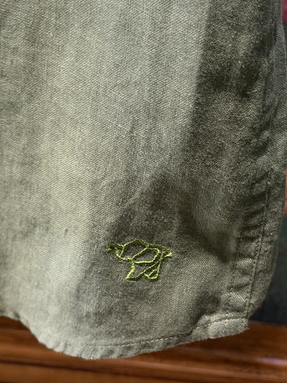 Men’s Sage Olive Green Pure Linen Full Sleeves Shirt