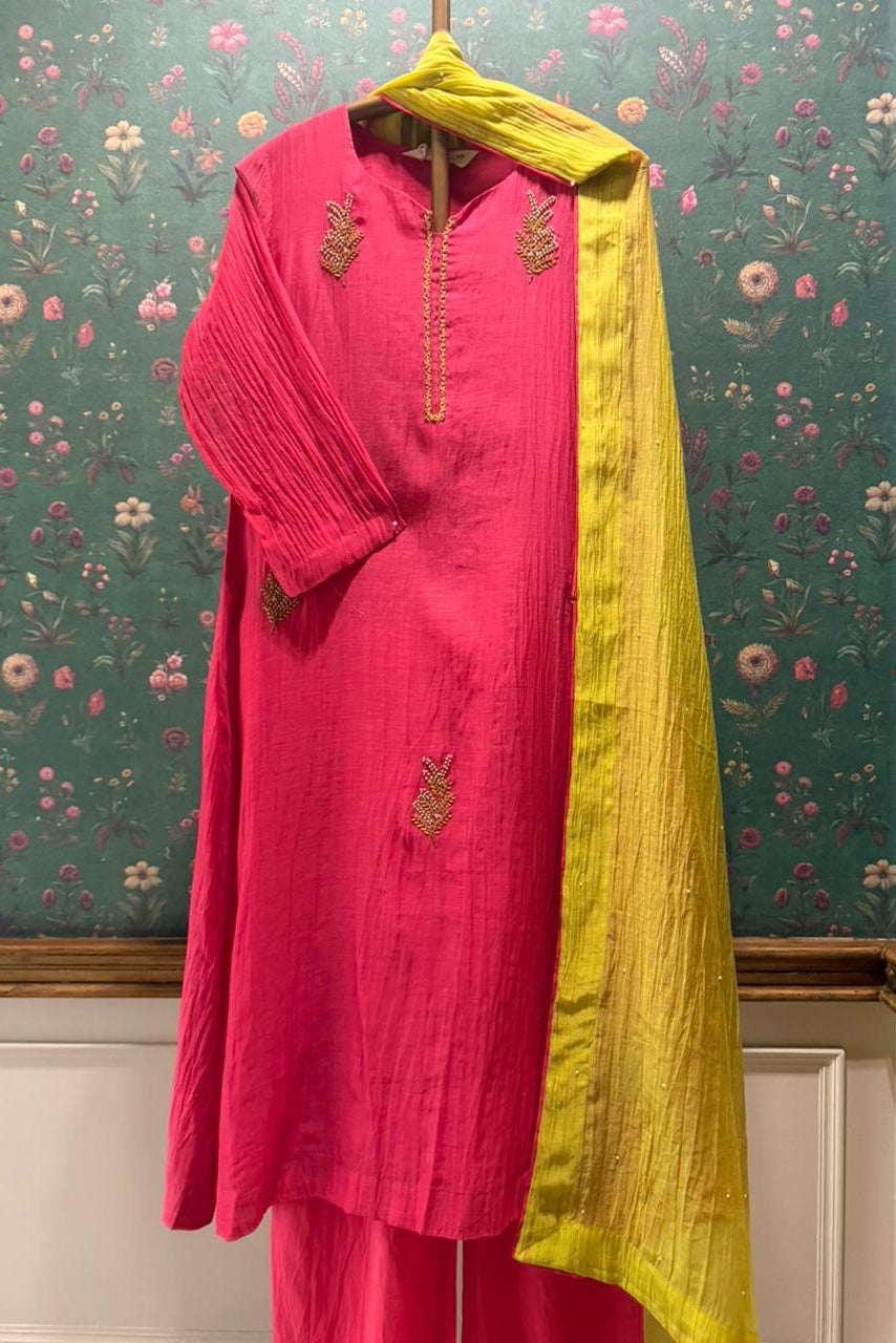 Vanyara Rose Pink A-Line Suit Set | HER-625