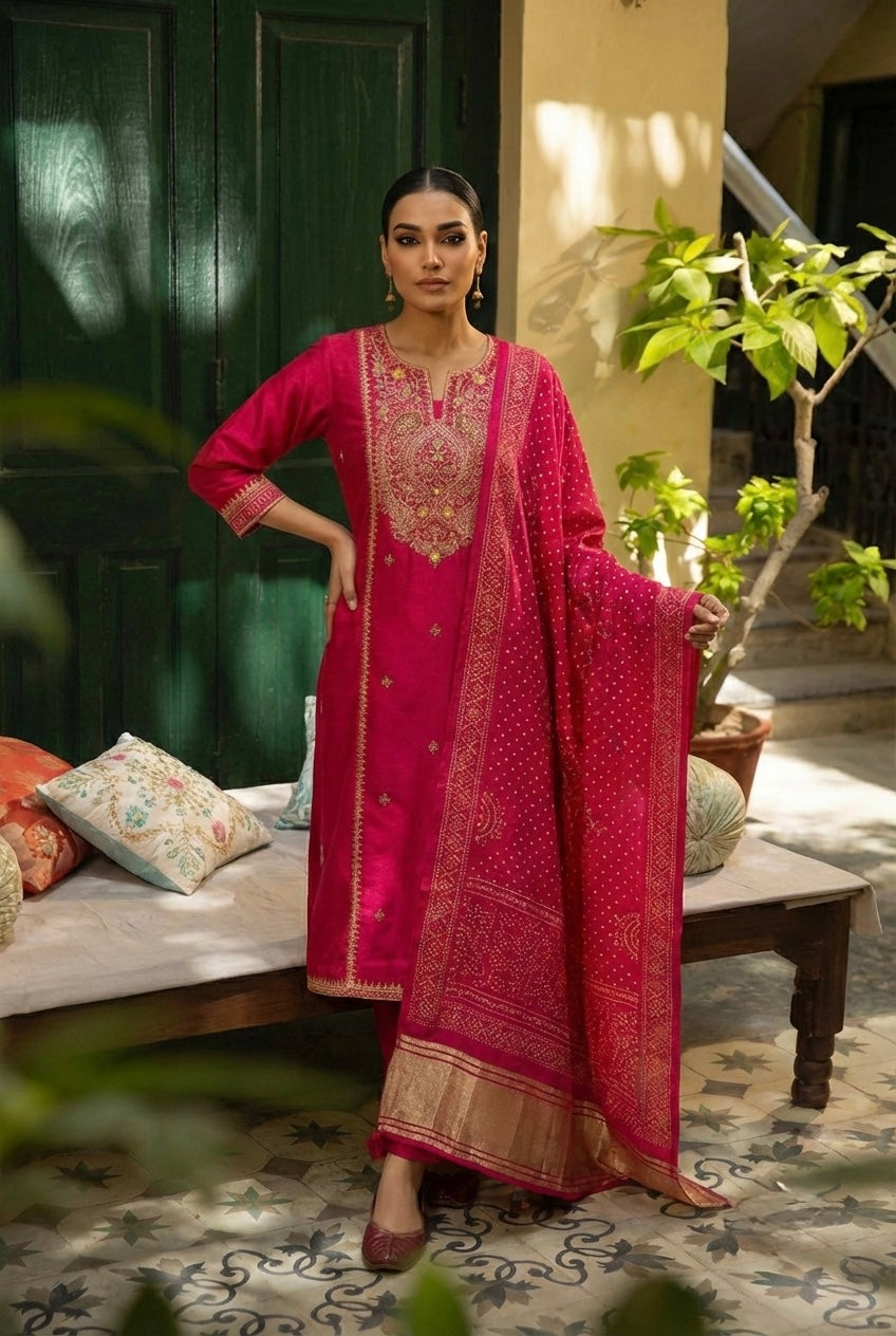 Rajrani Pink Festive Suit Set | HER-660