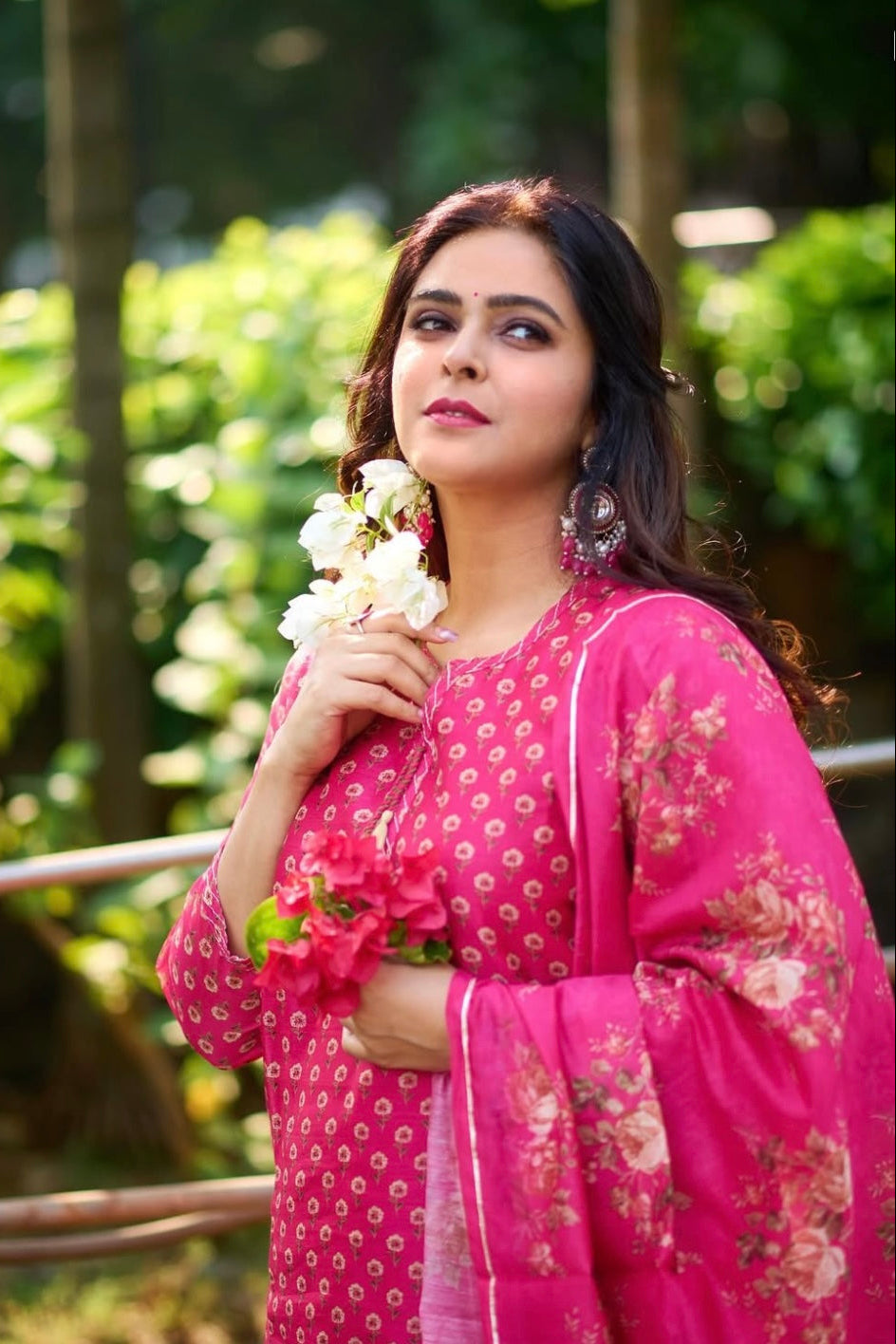 Dark Pink Chanderi Suit Set | HER-410