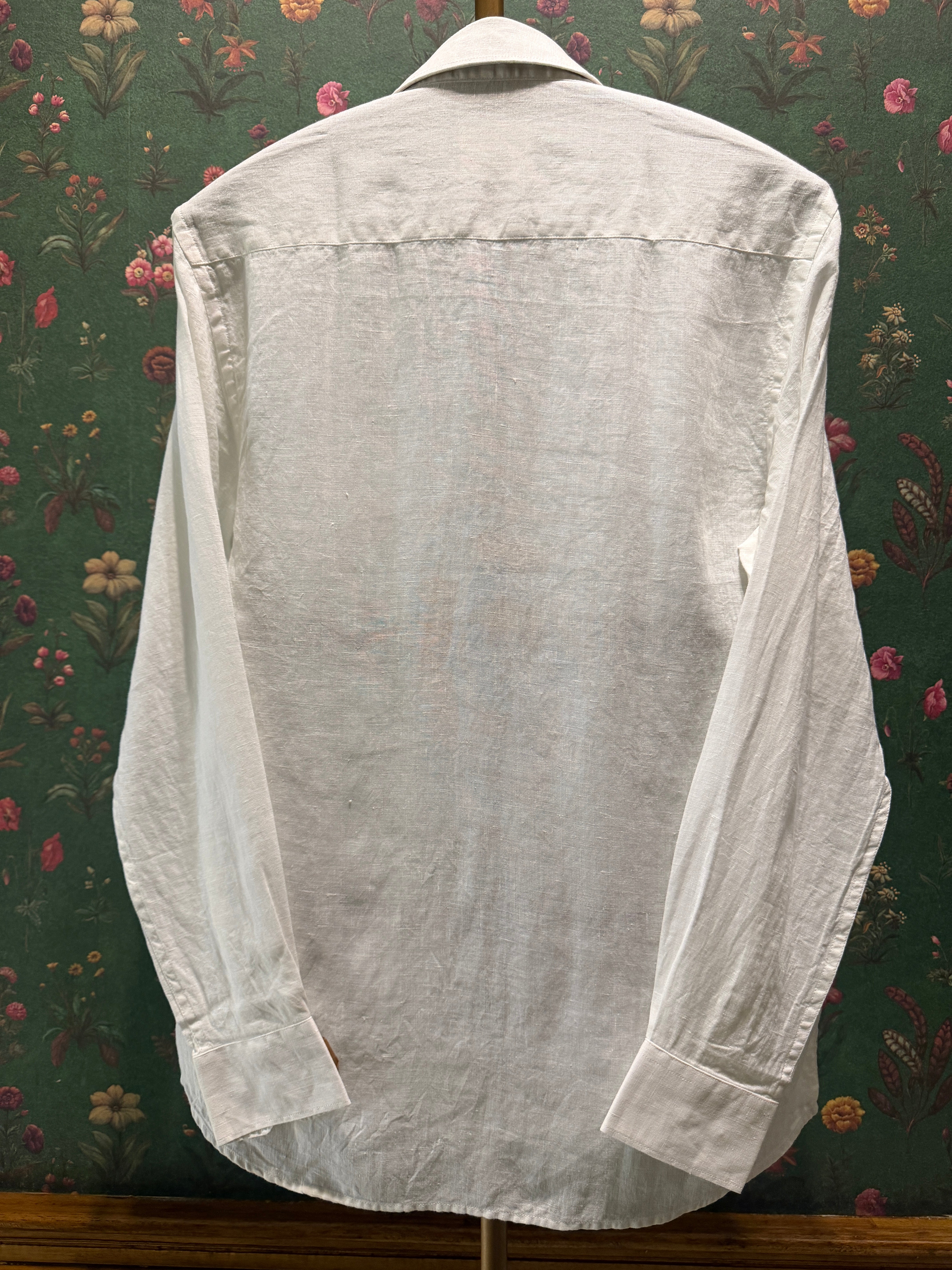Men’s Ivory White Pure Linen Full Sleeves Shirt