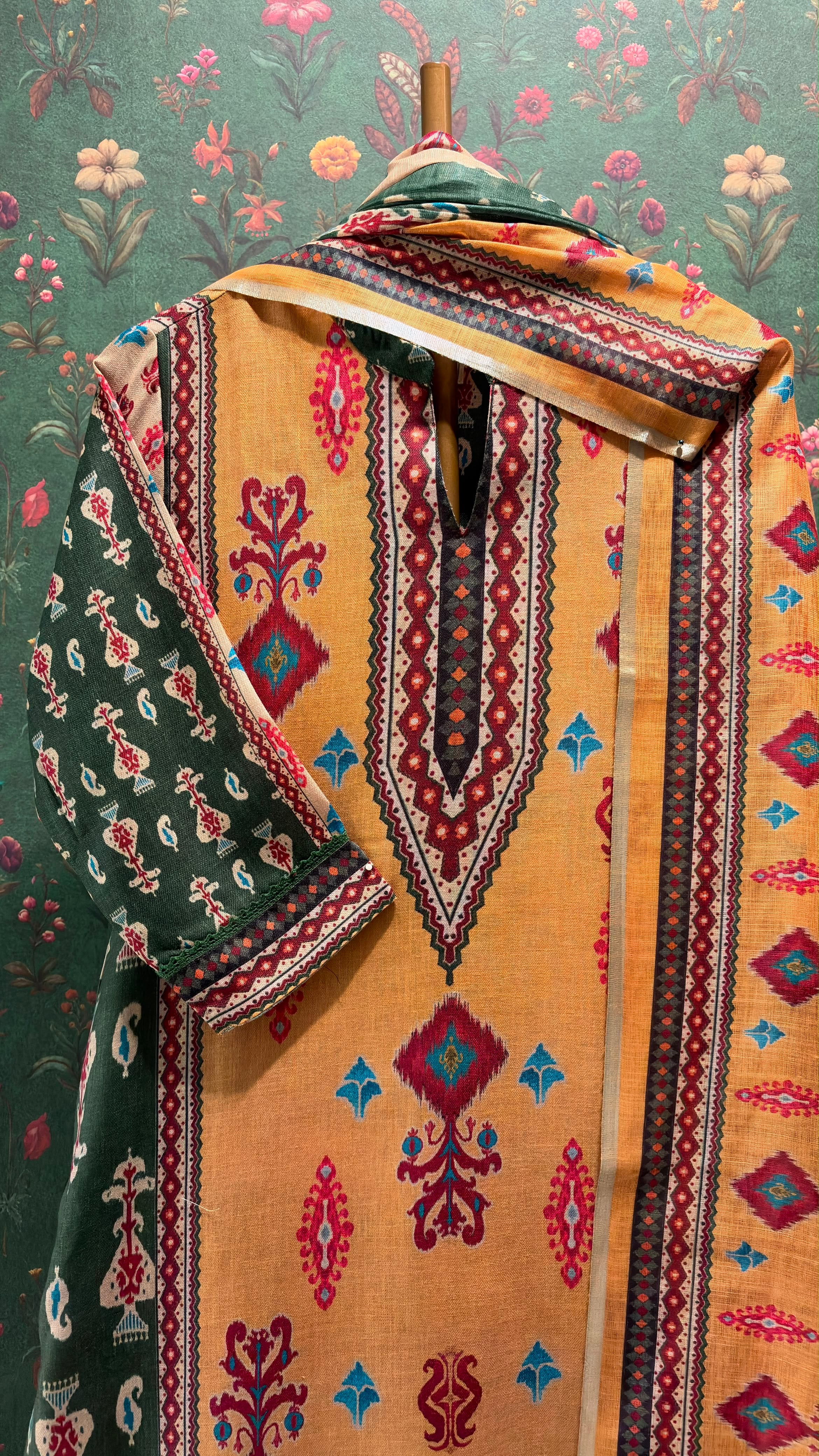 Amber Ikat Printed Cotton Suit Set | HER-643
