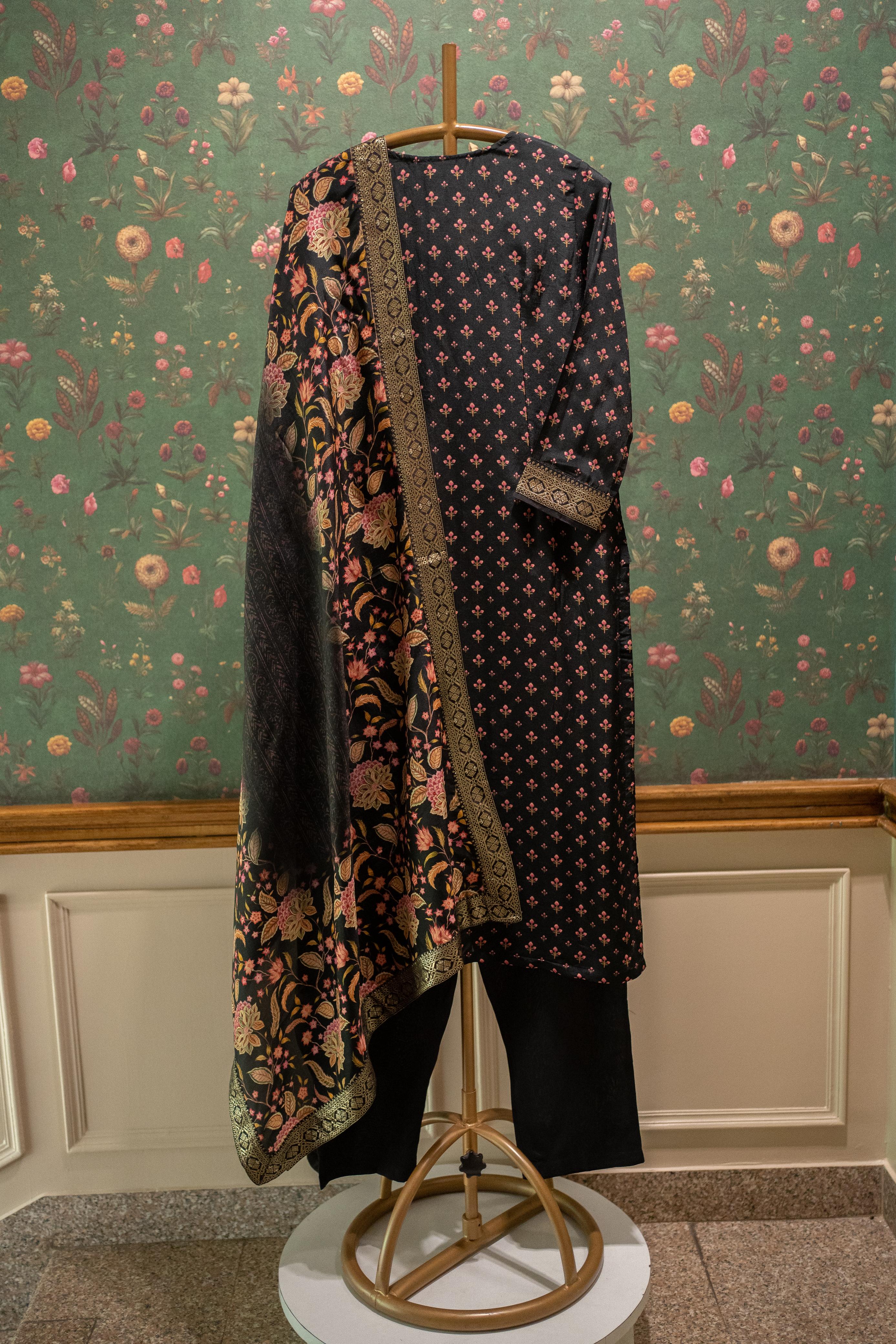 Kanika Black Banarasi Suit Set | HER-557