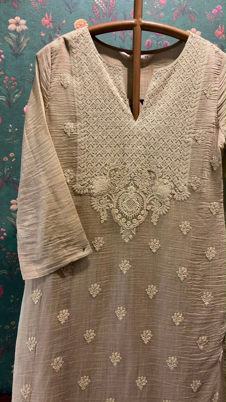 Sand Beige Mul-Chanderi Kurta Set