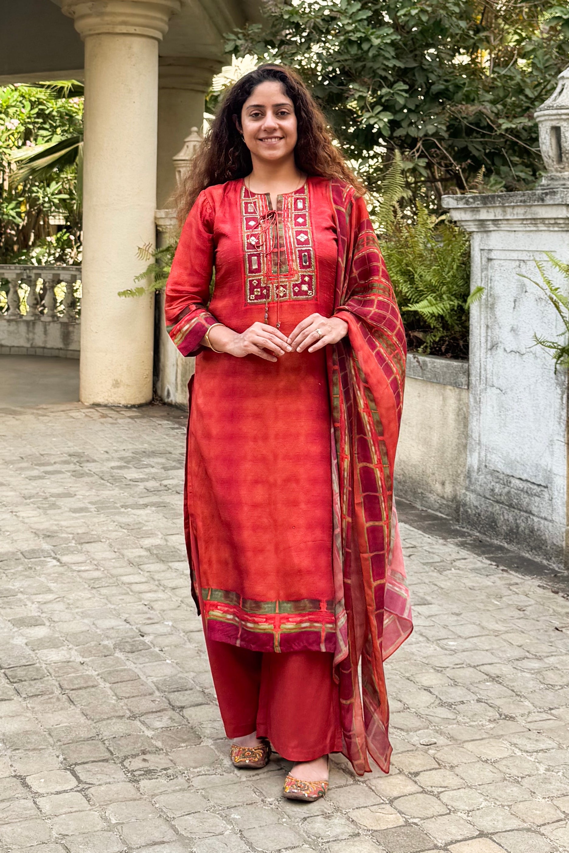 Amber Raw Silk Suit Set | HER-632