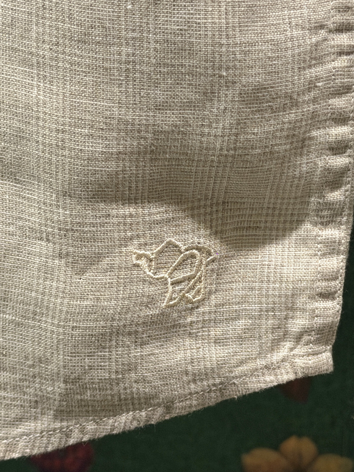 Men’s Pure Linen Full Sleeves Shirt – Natural Beige Fine Textured Print