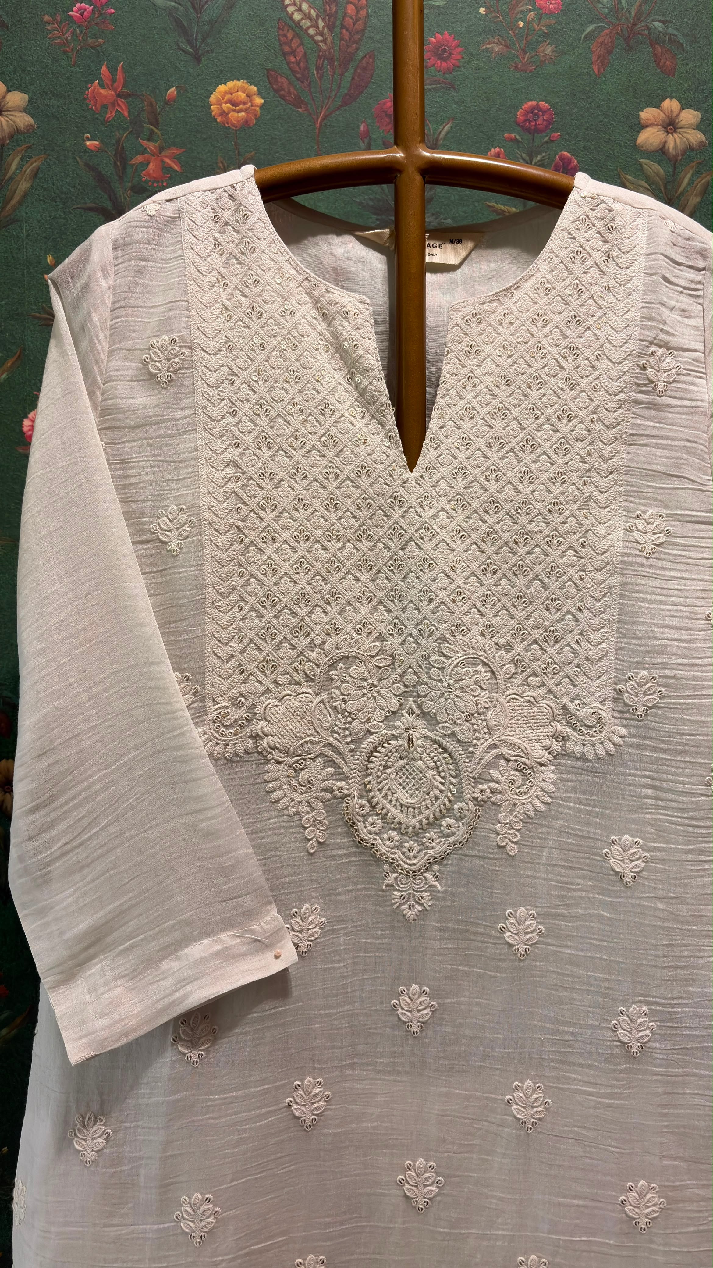 Ivory Mul-Chanderi Kurta Set