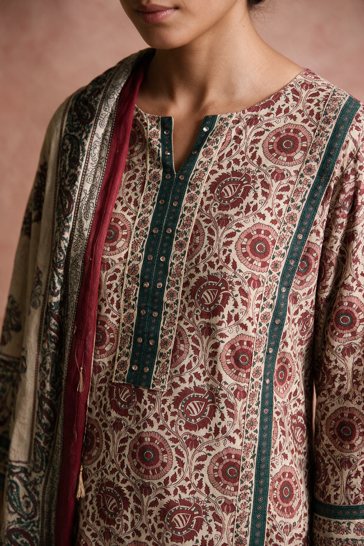 Maroon & Ivory Farshi Salwar Set