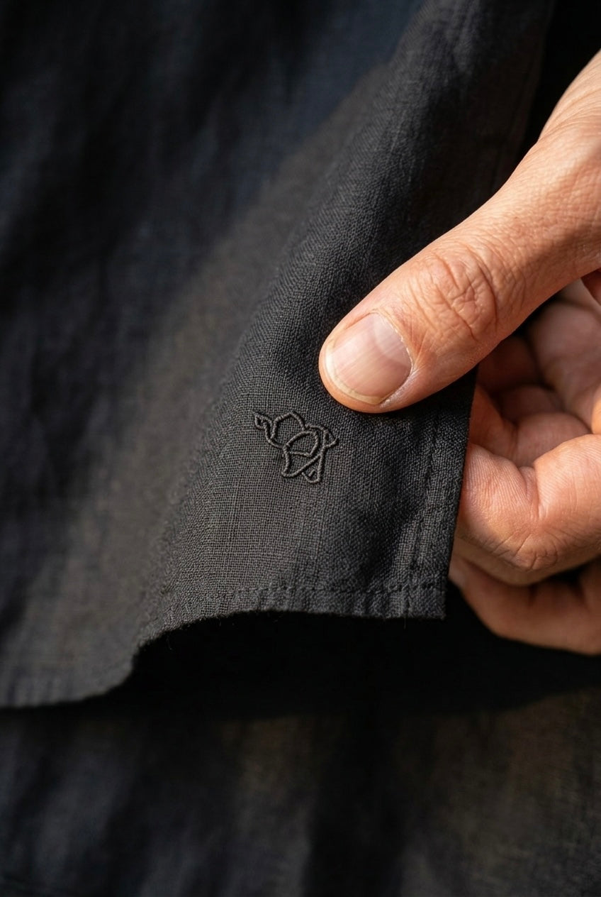 Black Men’s Pure Linen Full Sleeves Shirt