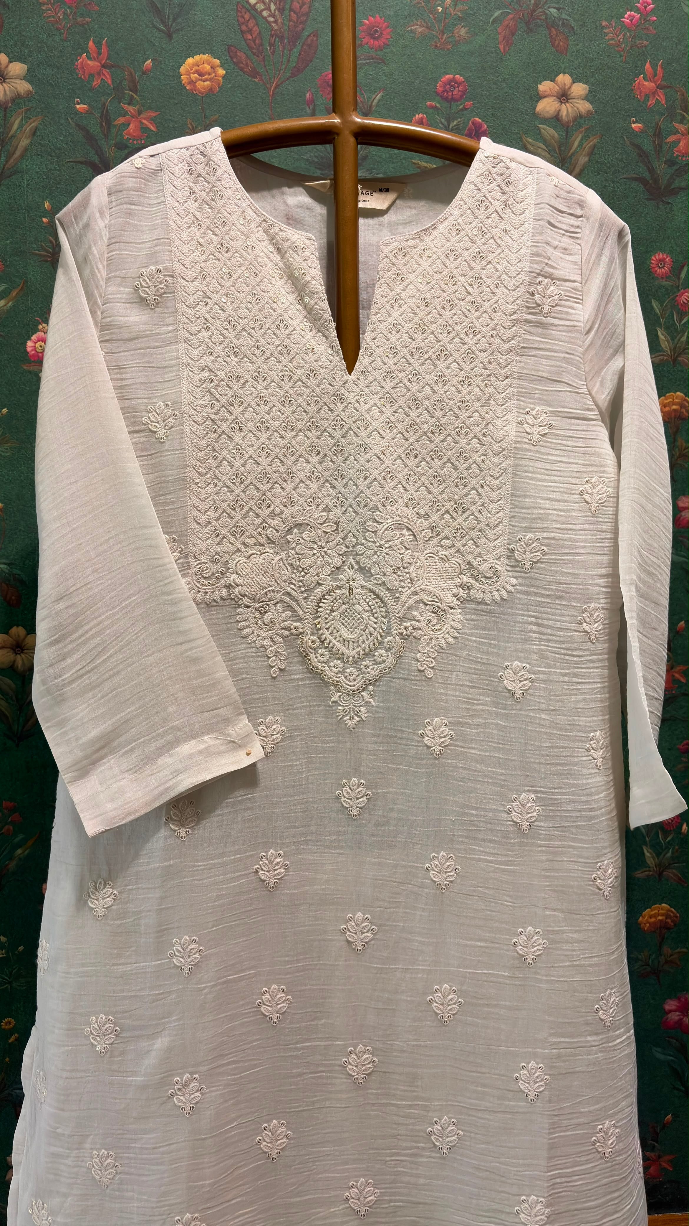 Ivory Mul-Chanderi Kurta Set