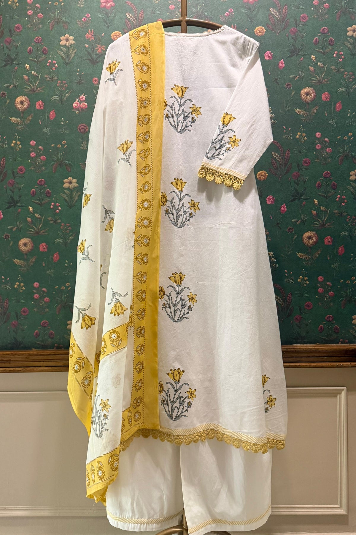 Yellow and Ivory A-Line Suit Set | HER-761
