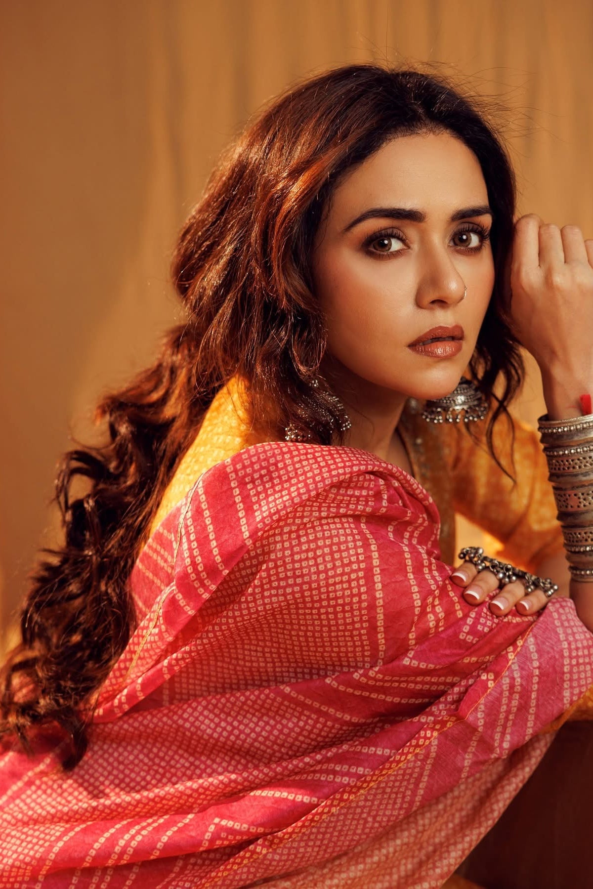 Bandhej Bagh Mustard Yellow Chanderi Suit Set | HER-299