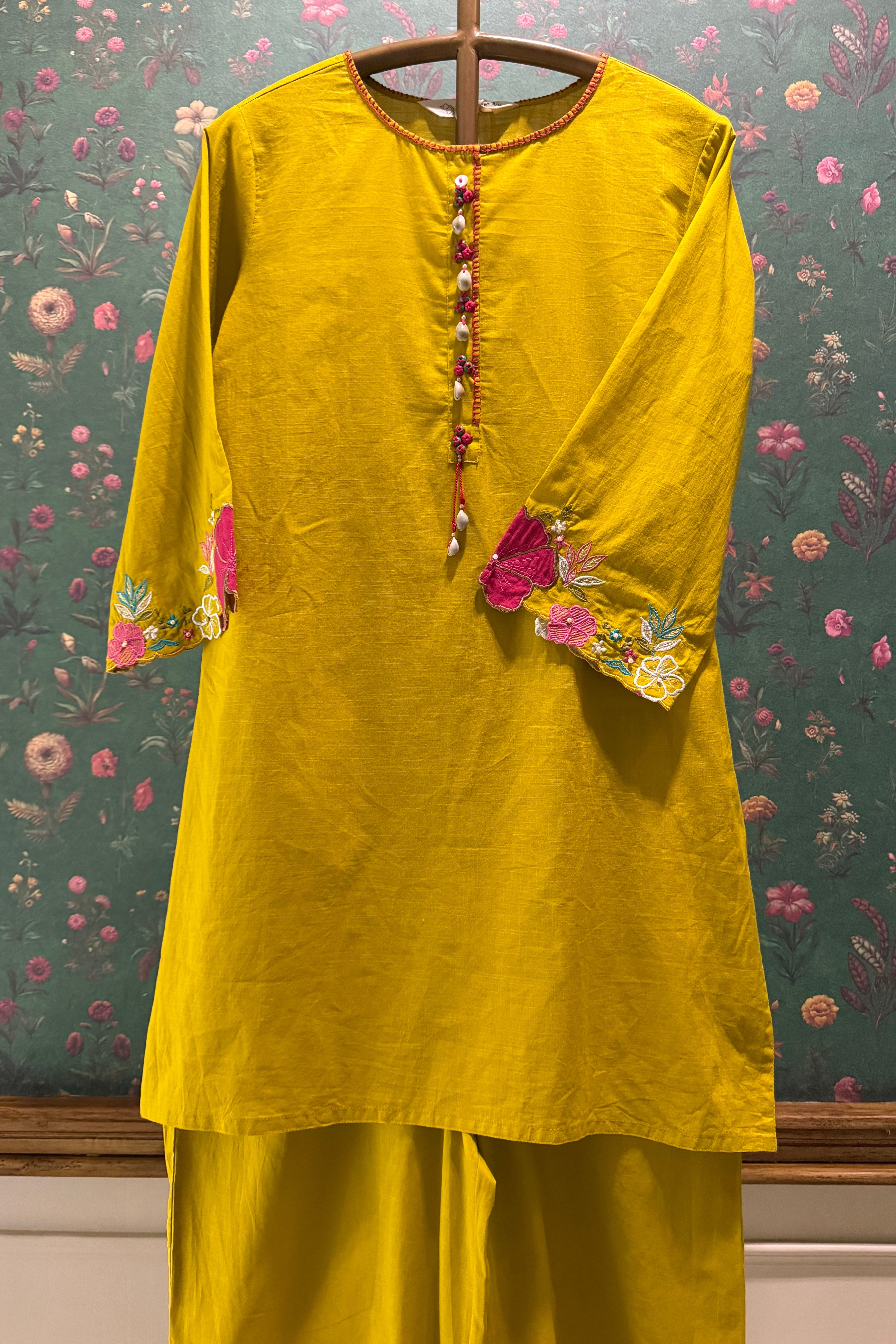 Mustard Yellow Cotton Co-ord Set | HER-581