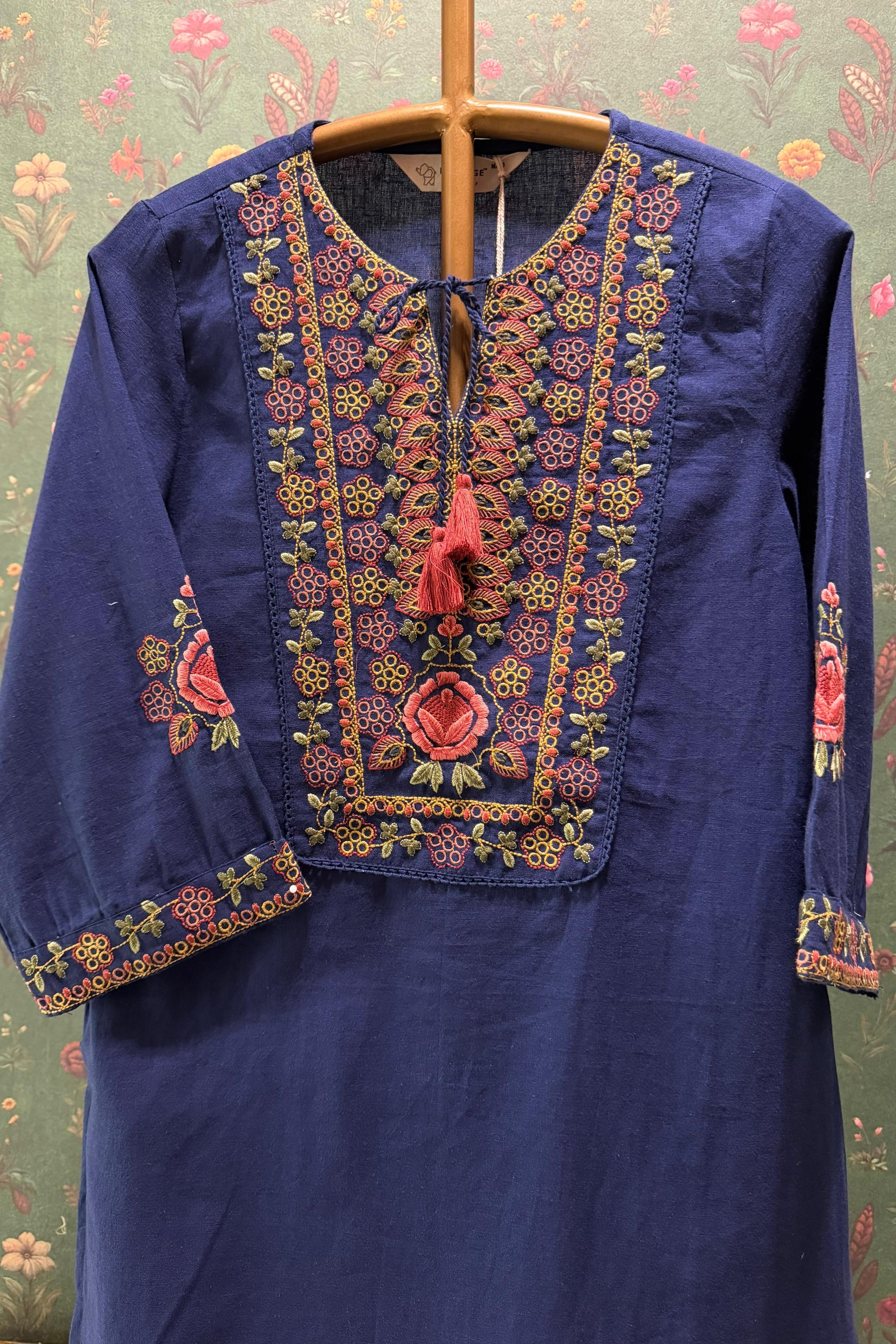 Blue Embroidered Kurta Set | HER-722