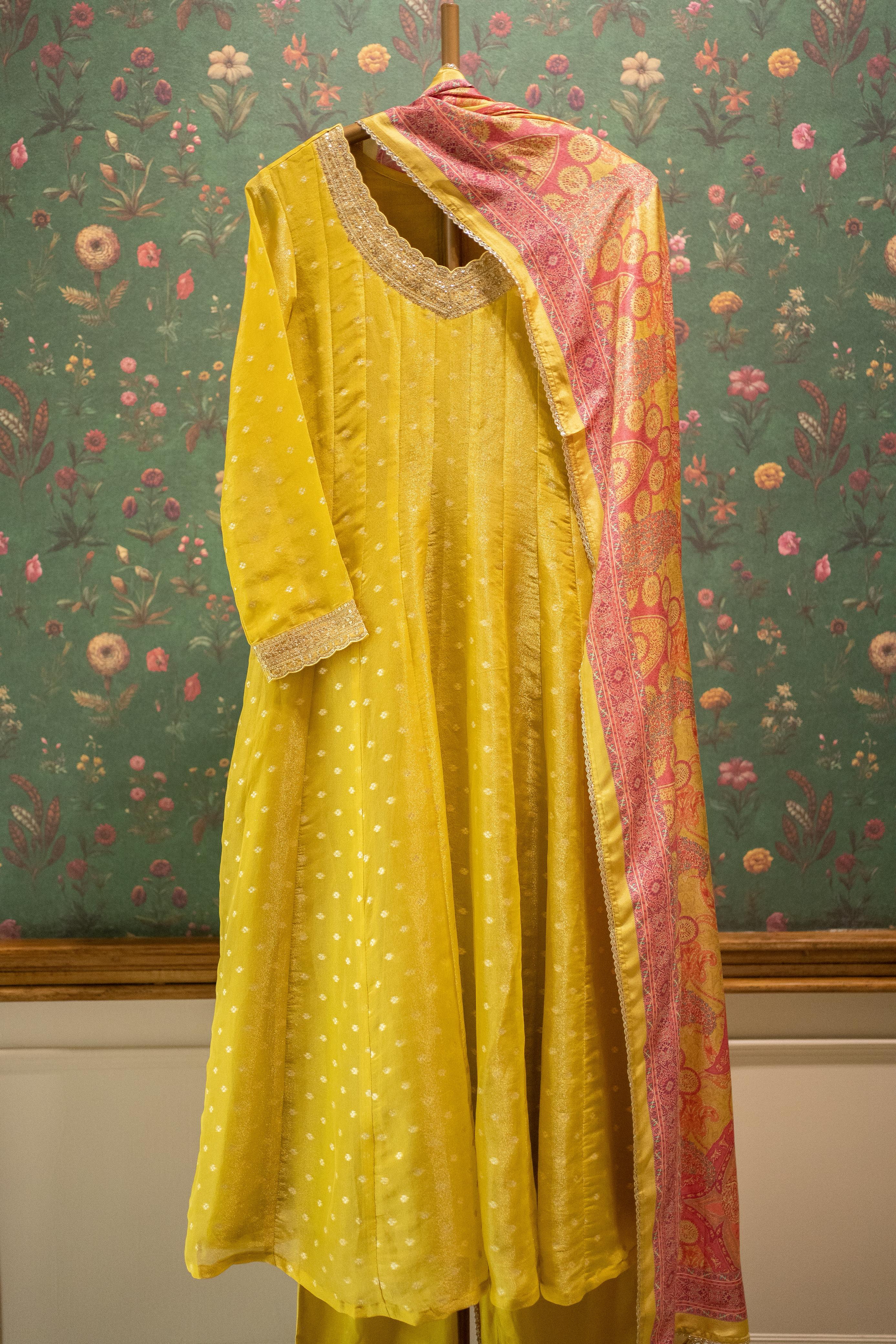 Yellow Kashish Chanderi Silk Suit Set | HER-561