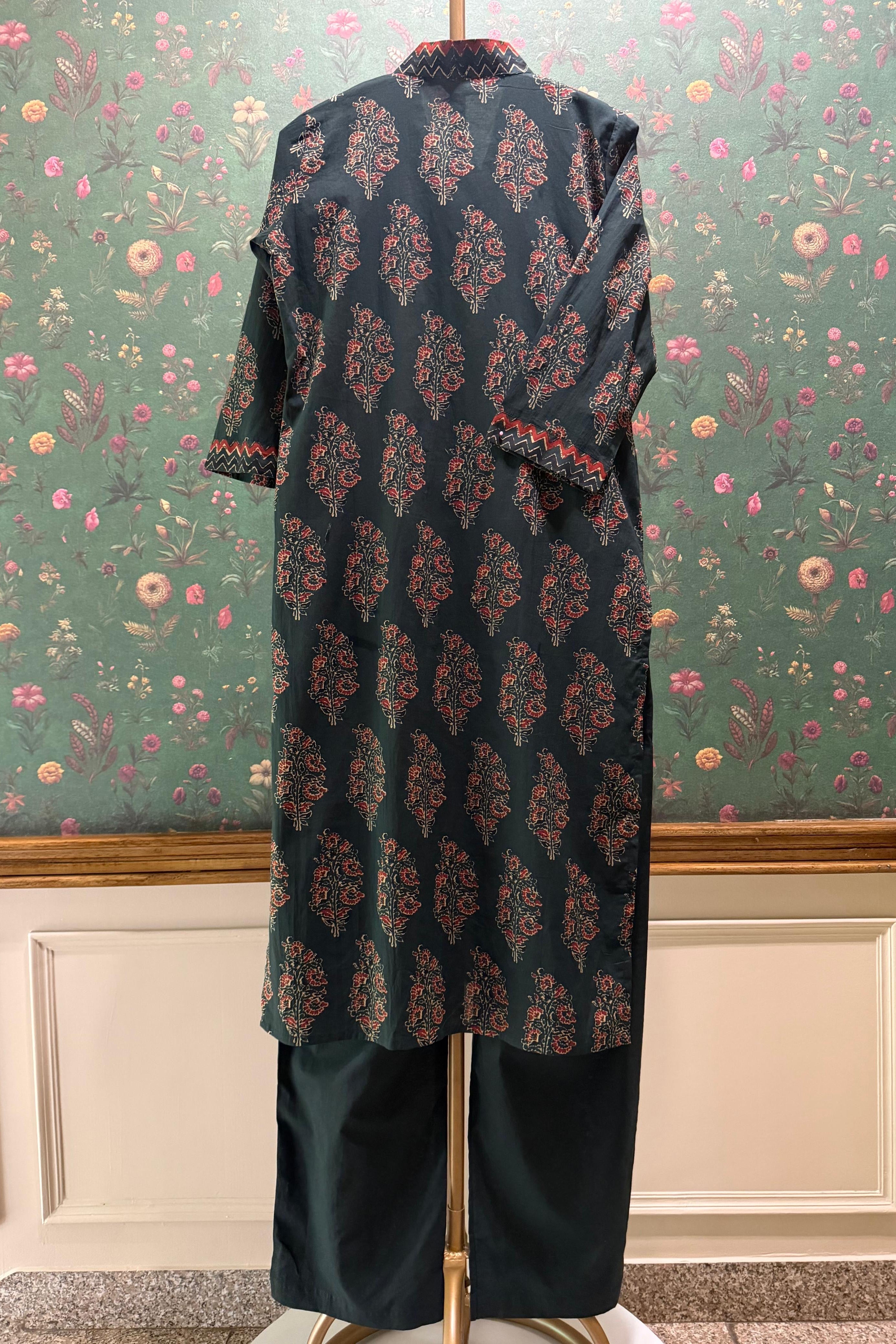 Teal Green Cotton Suit Set | HER-706