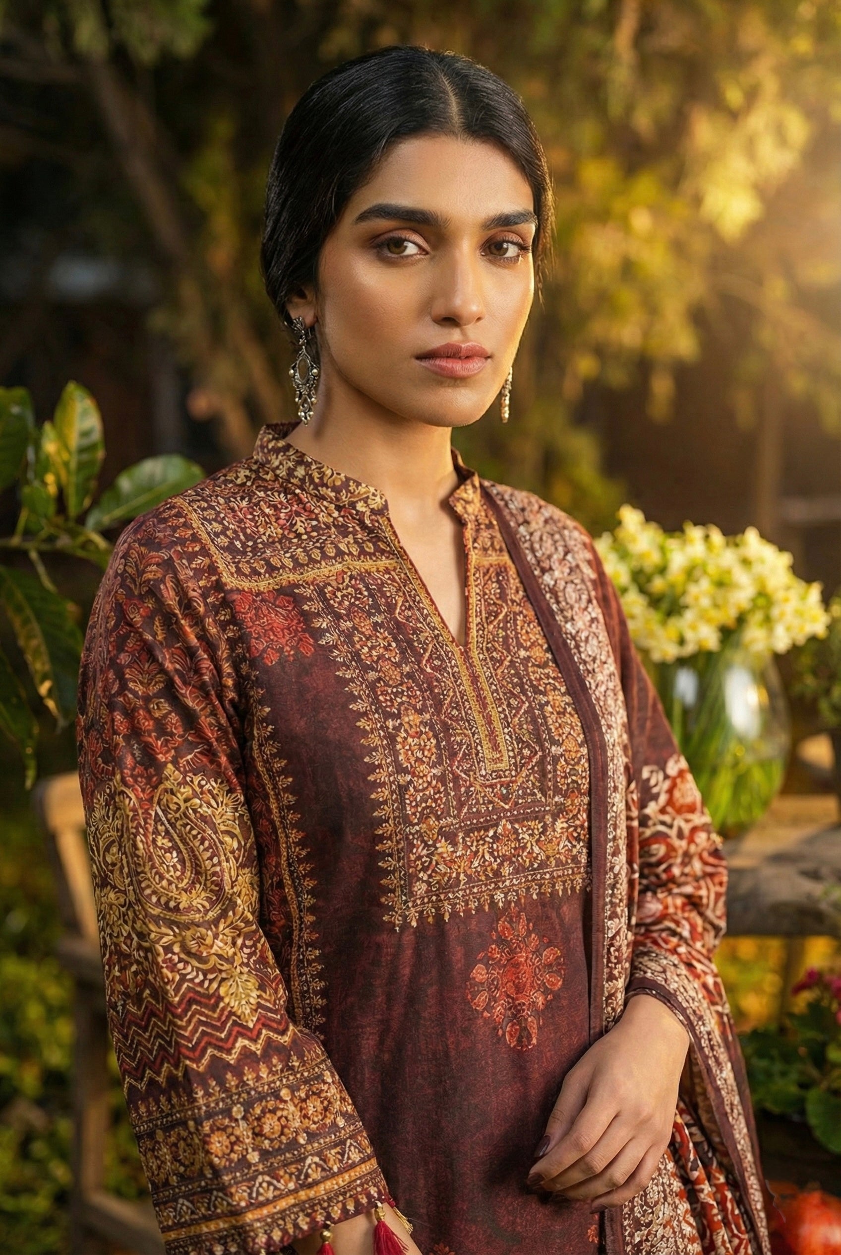 Zarqash Mehroon Heritage Suit Set | HER-746