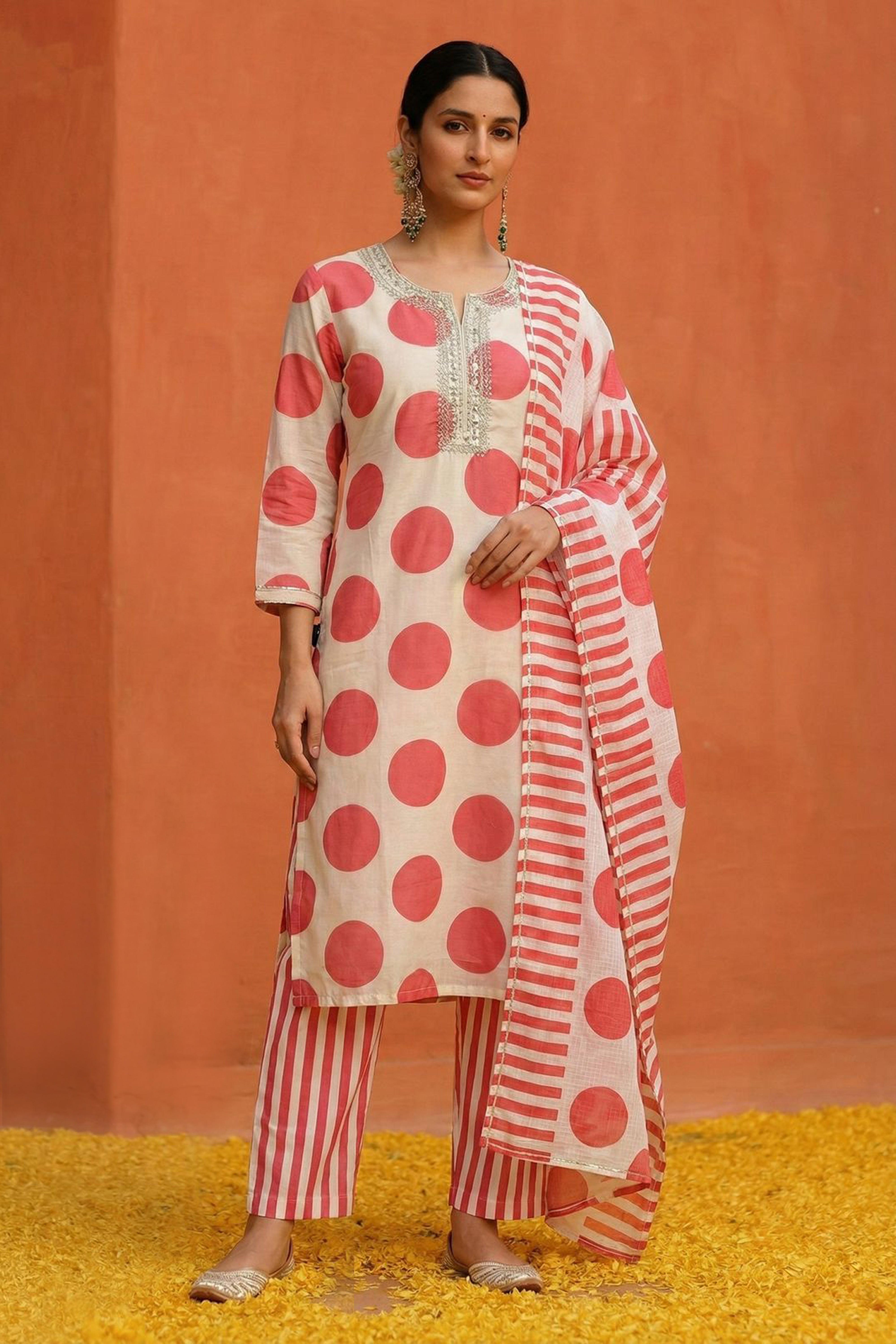 Blush Pink Polka Dots Suit Set