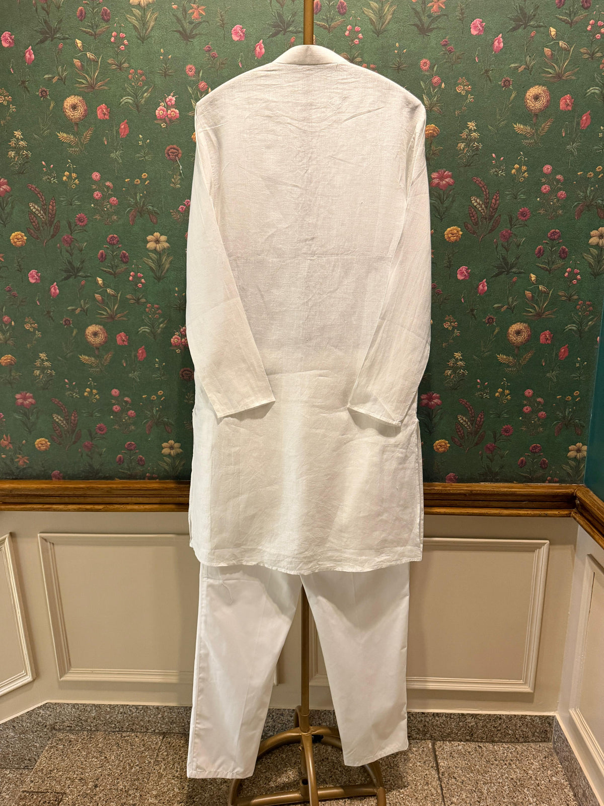 Men’s Pure Linen Kurta Pajama Set – Ivory White