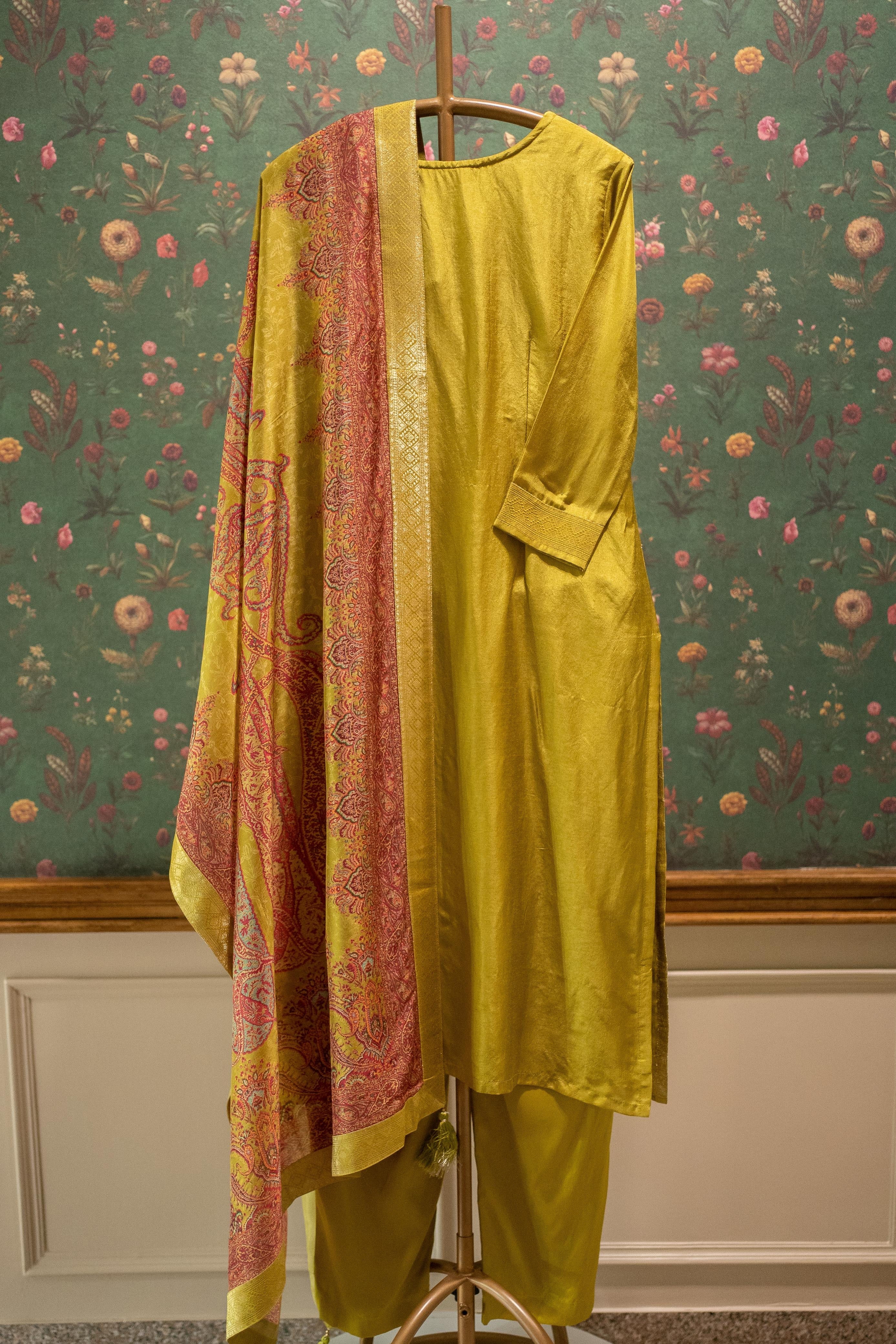 Ira Golden Yellow Silk Suit Set with Banarasi Dupatta | HER-558 YELLOW