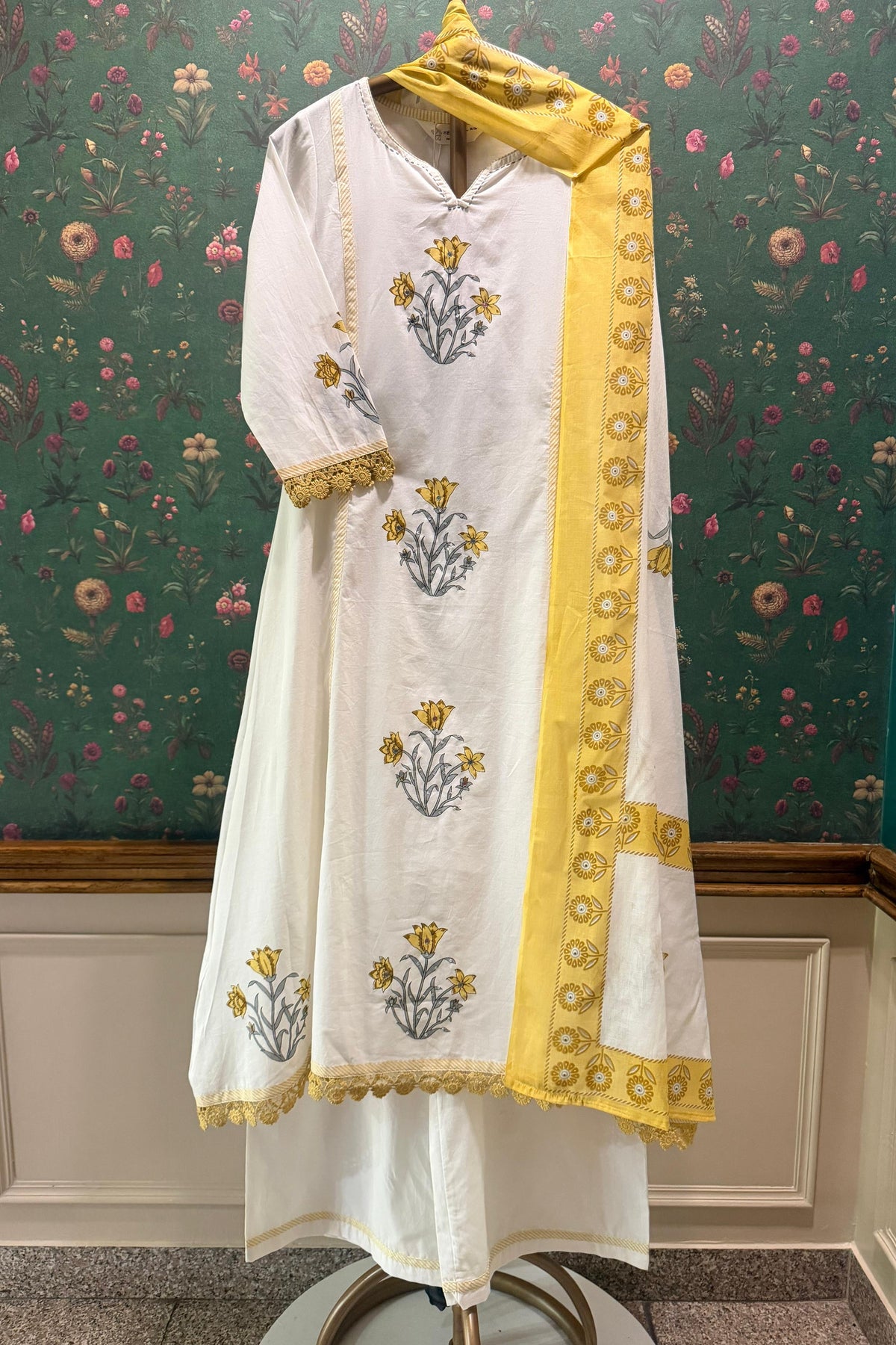 Yellow and Ivory A-Line Suit Set | HER-761