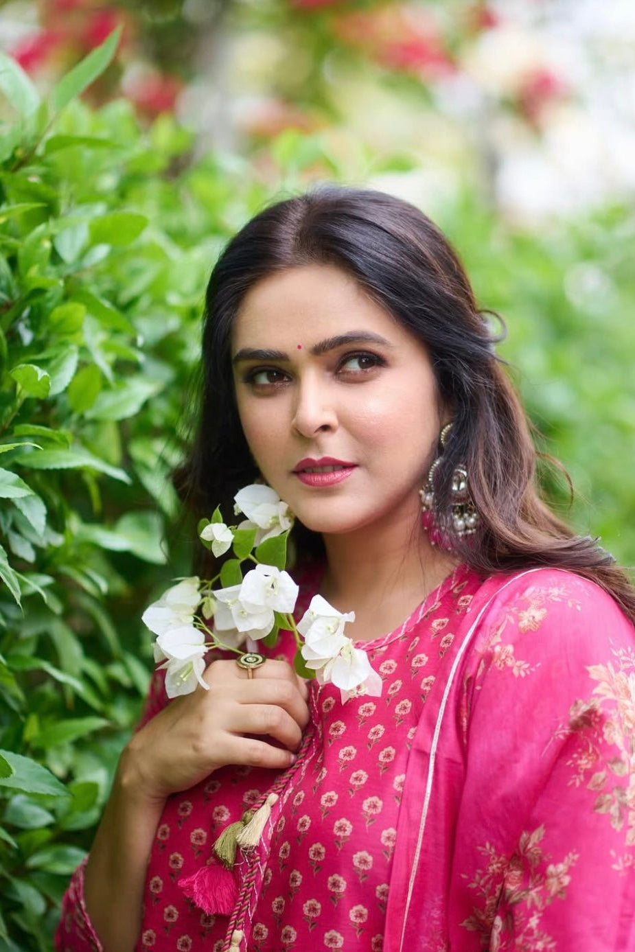 Dark Pink Chanderi Suit Set | HER-410