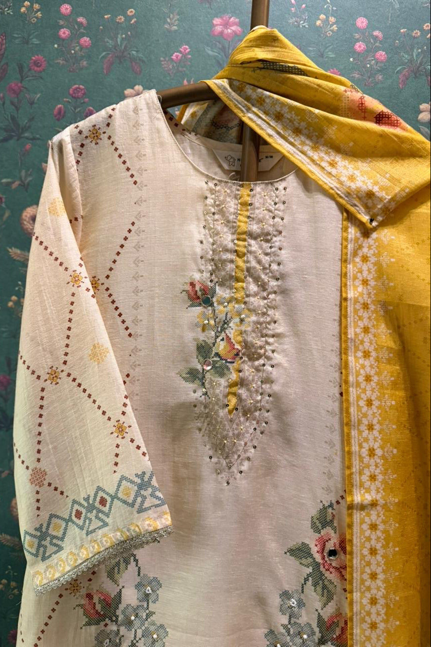 Gulrang Noor Yellow Chanderi Suit Set | HER-654