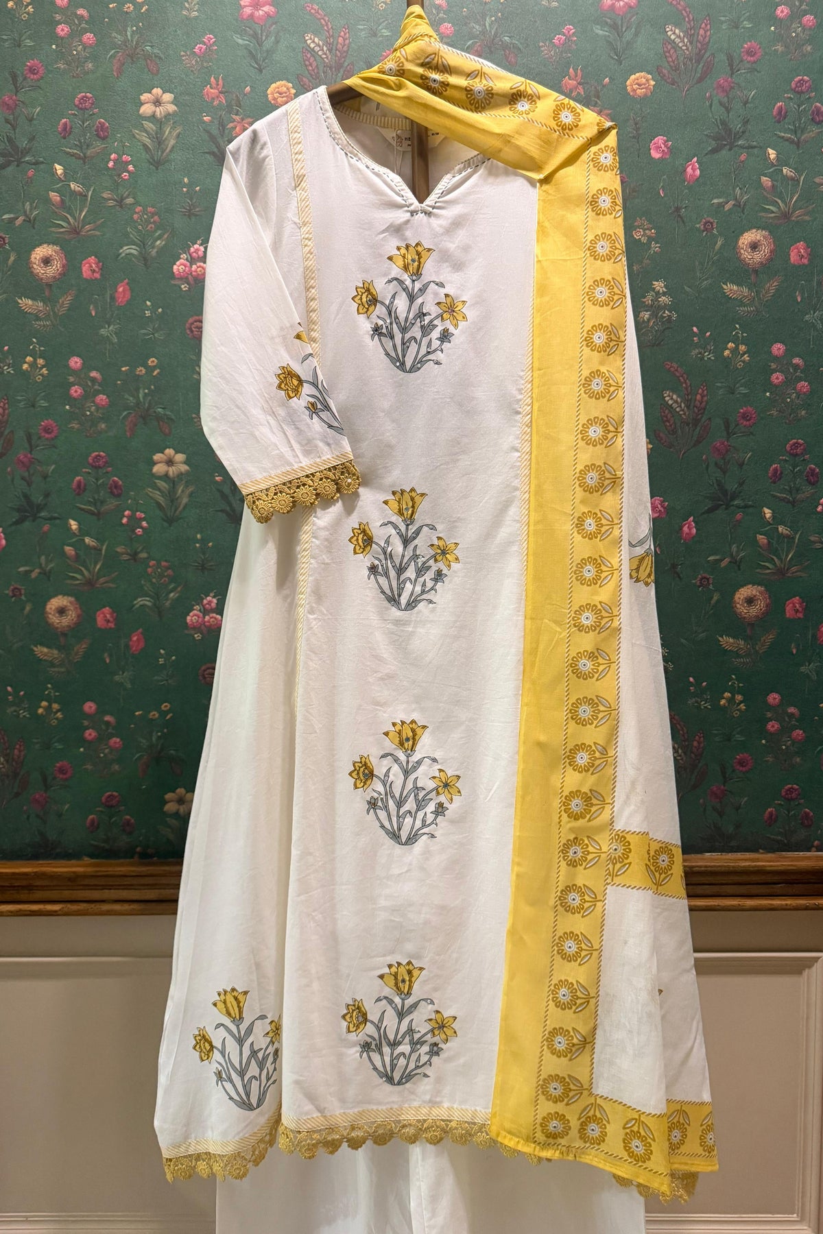Yellow and Ivory A-Line Suit Set | HER-761