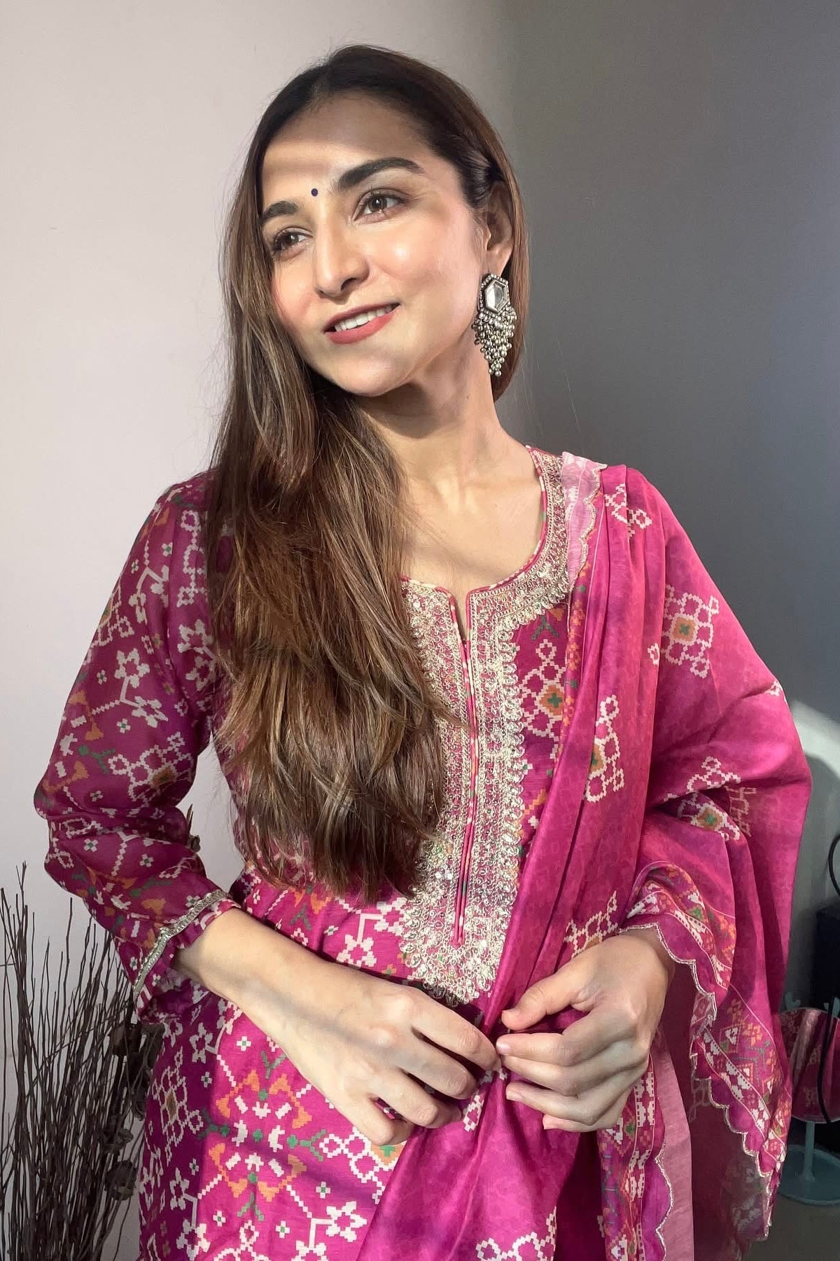 Pink Chanderi Suit Set | HER-408