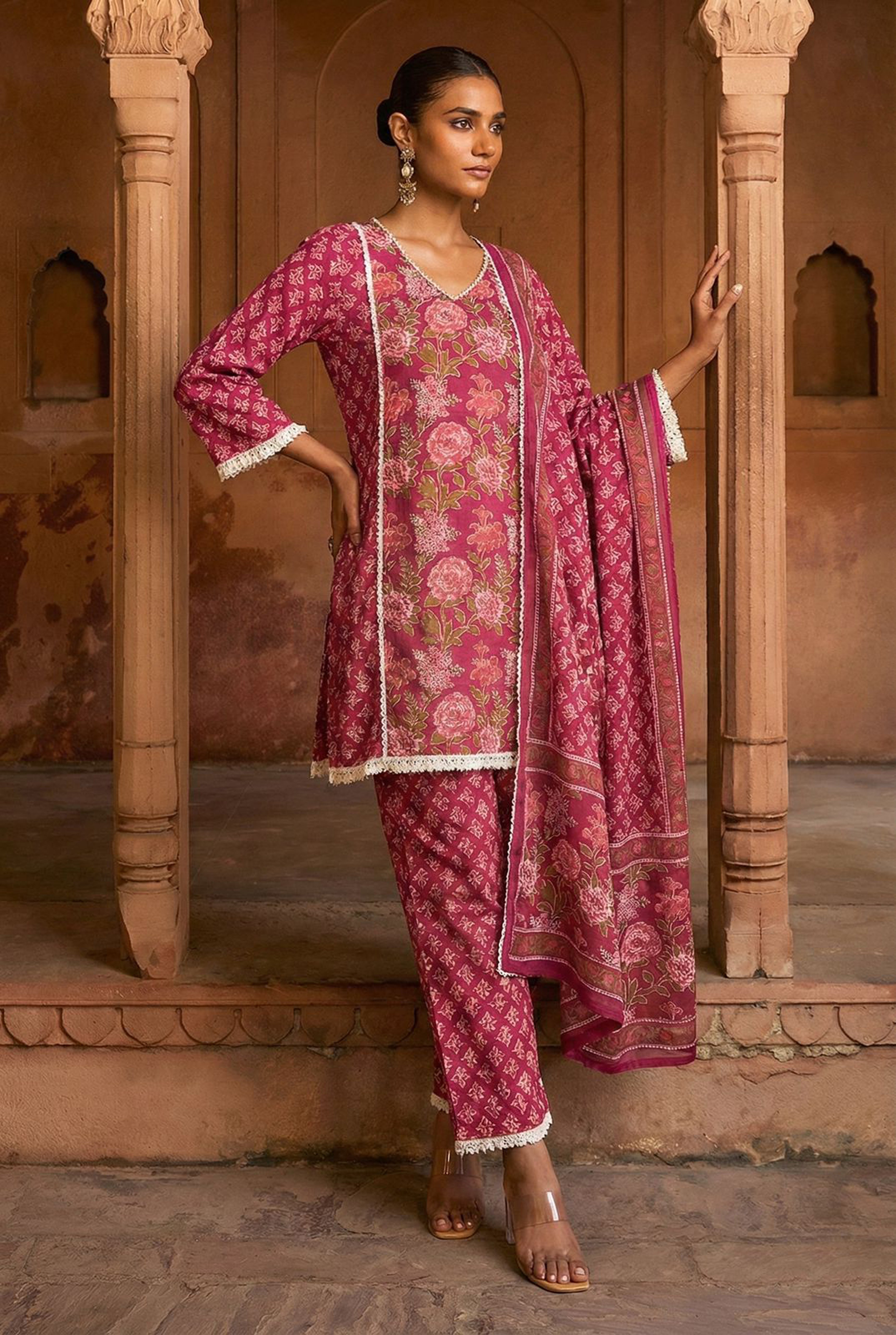 Raatrani Bloom Cotton Suit Set | HER-538