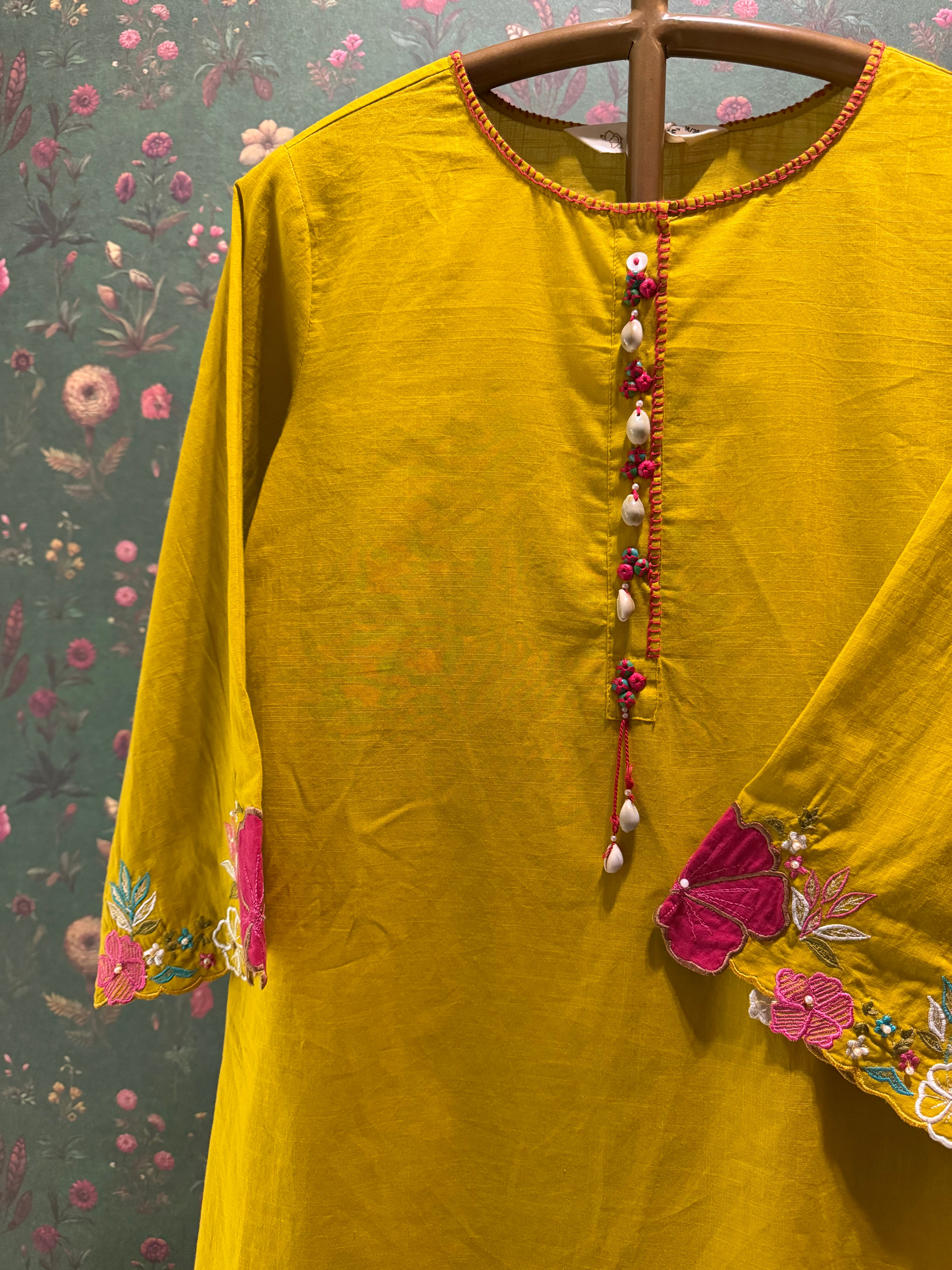 Mustard Yellow Cotton Co-ord Set | HER-581
