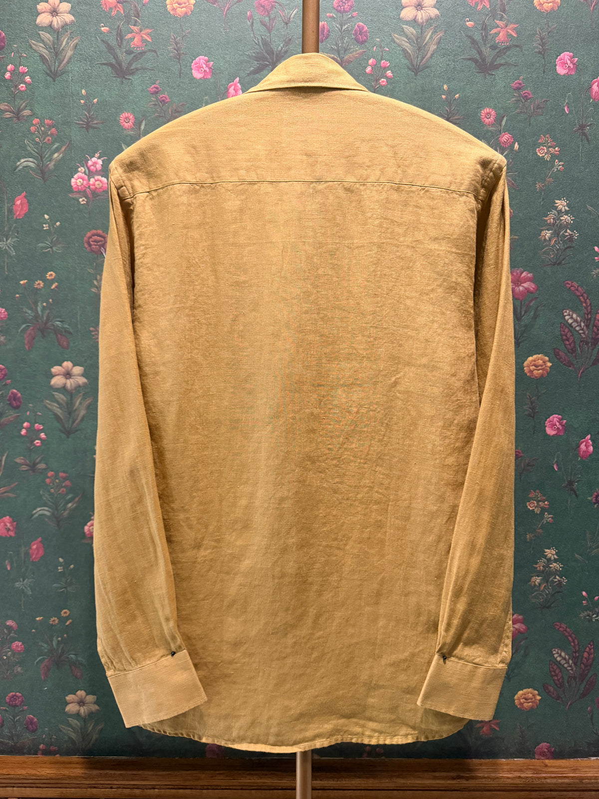 Men’s Mustard Yellow Pure Linen Full Sleeves Shirt
