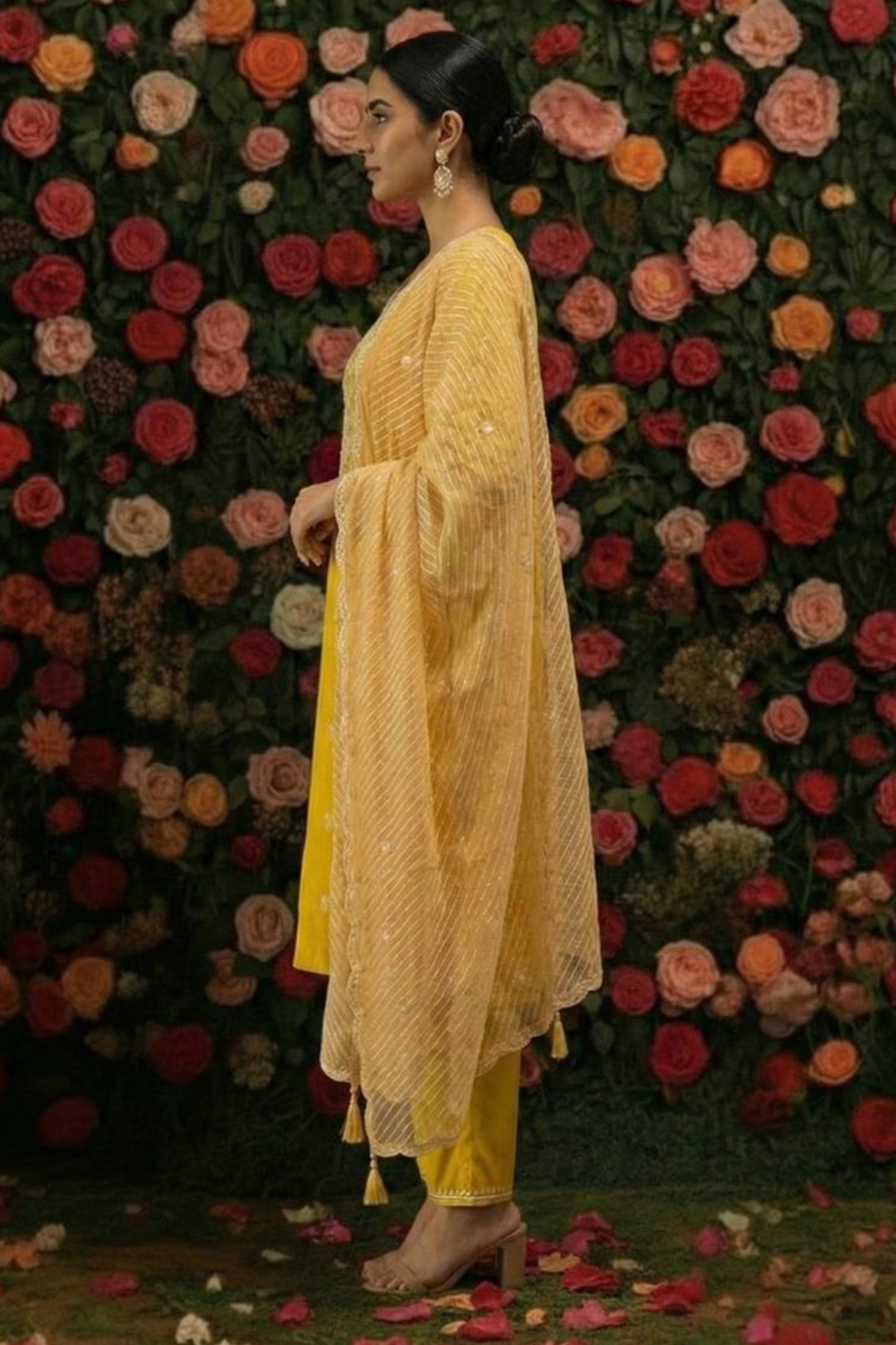 Aarvi Yellow Embroidered Suit Set | HER-559