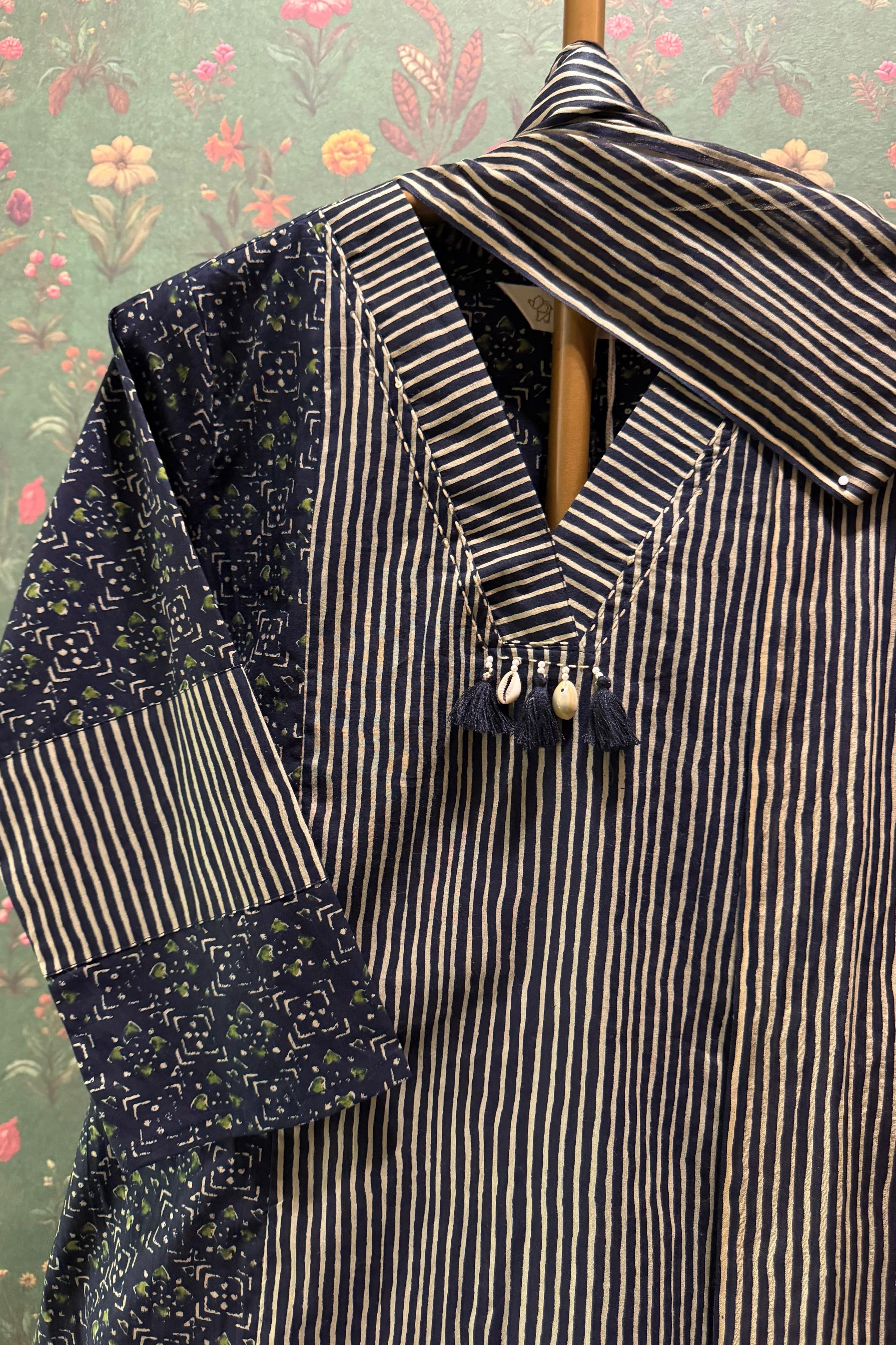 Rekha Ajrakh Blue Suit Set | HER-678