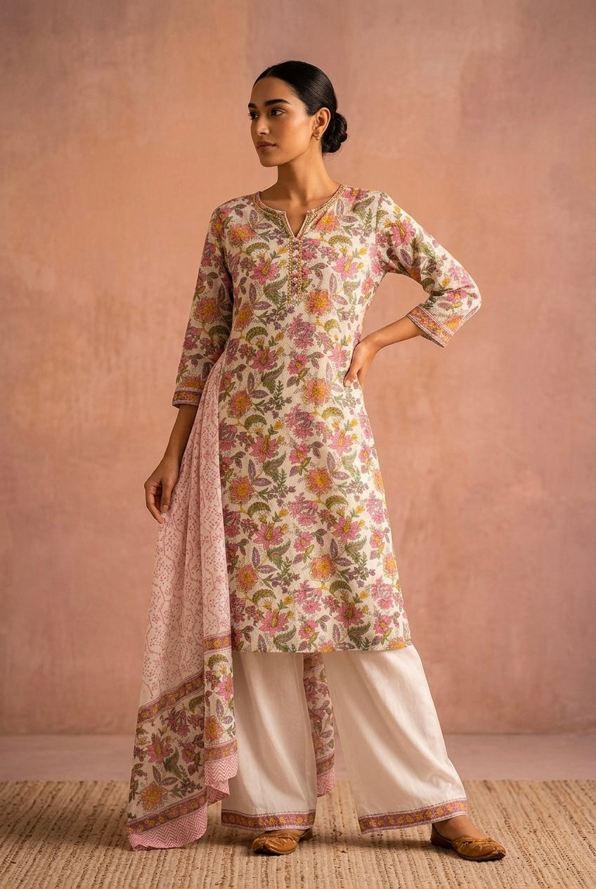 Gulbahar Bloom Cotton Suit Set | HER-540