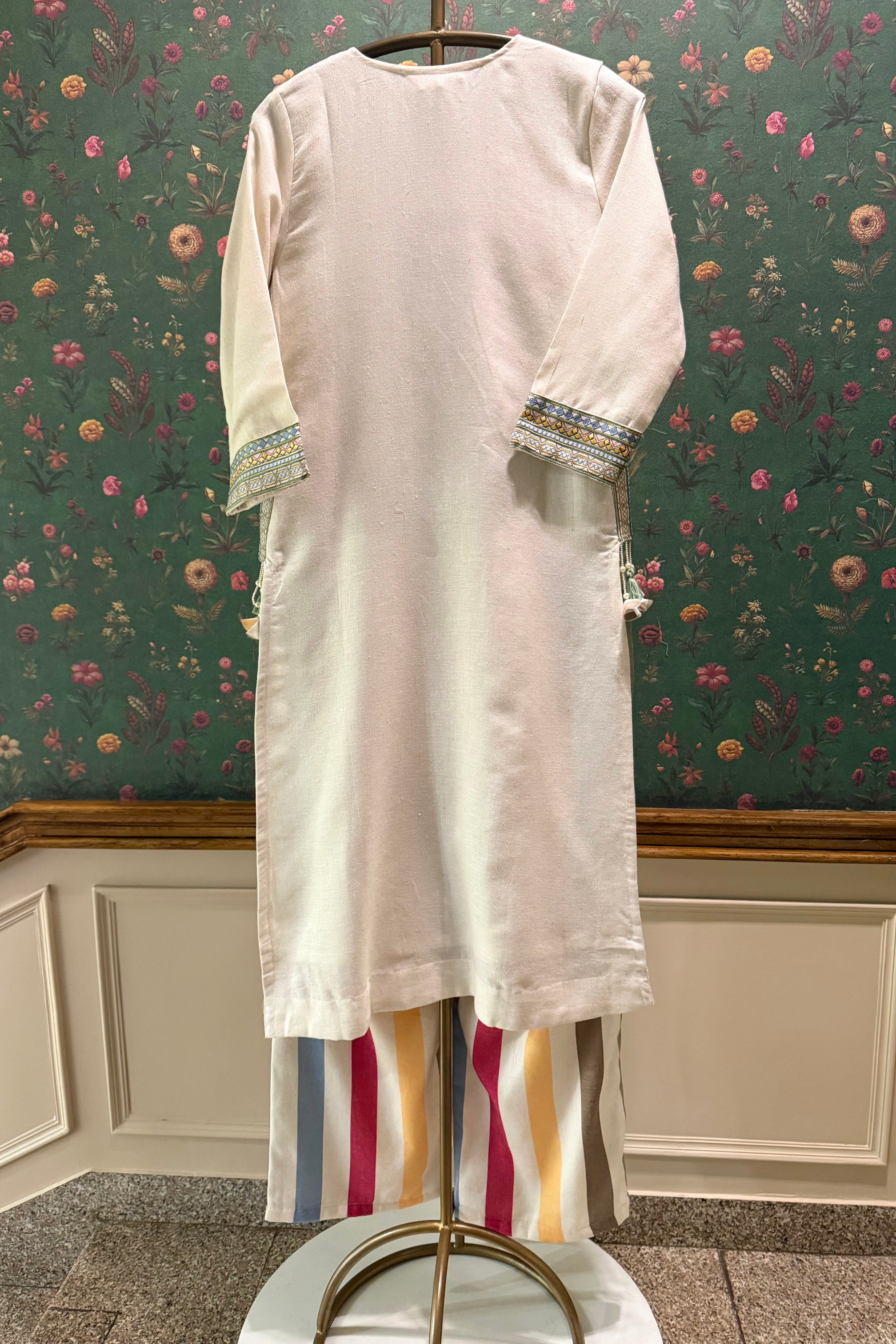 Ivory Bloom Embroidered Co-ord Set | HER-631