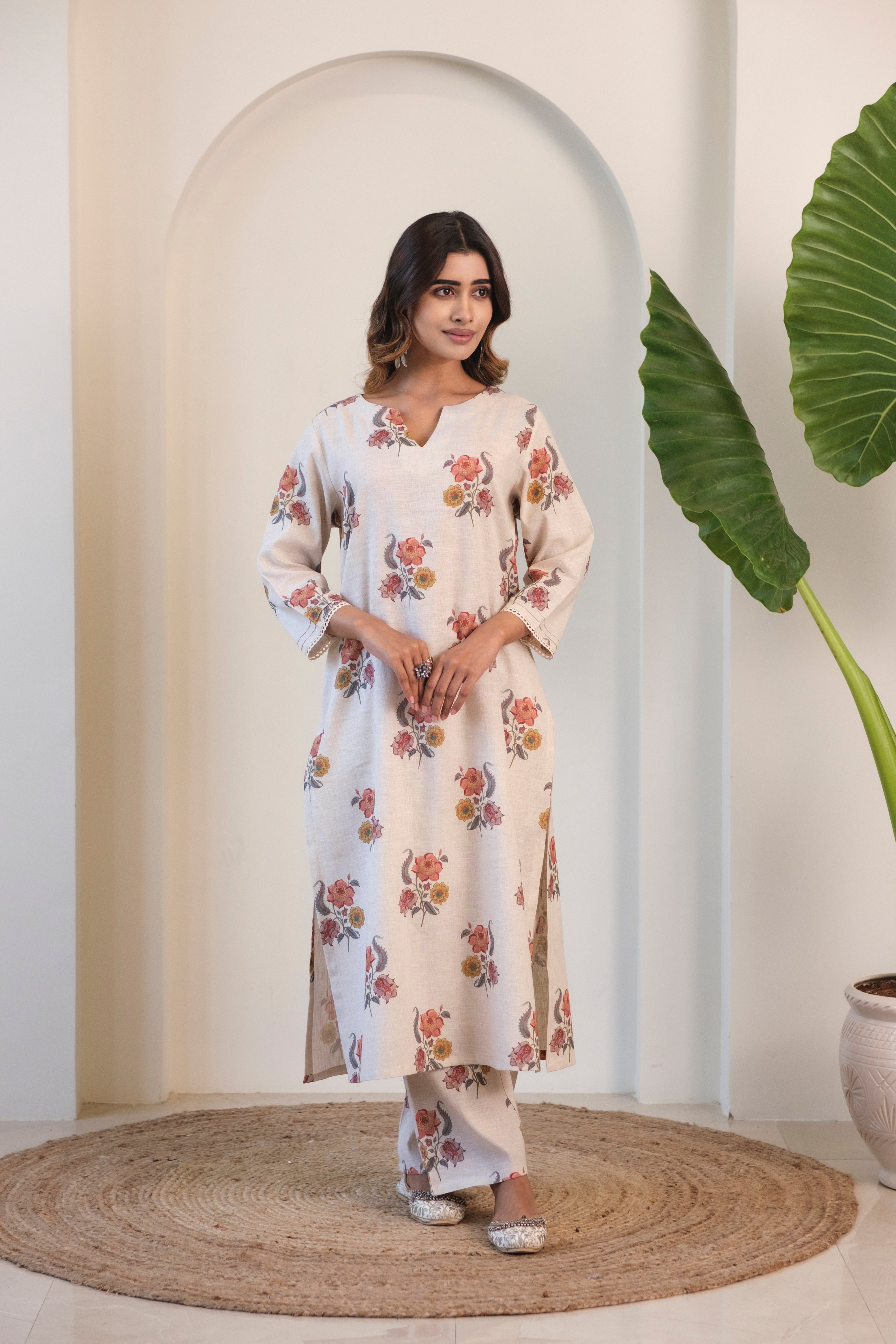 Gulbagh Pure Linen Co-ord/Kurta Set