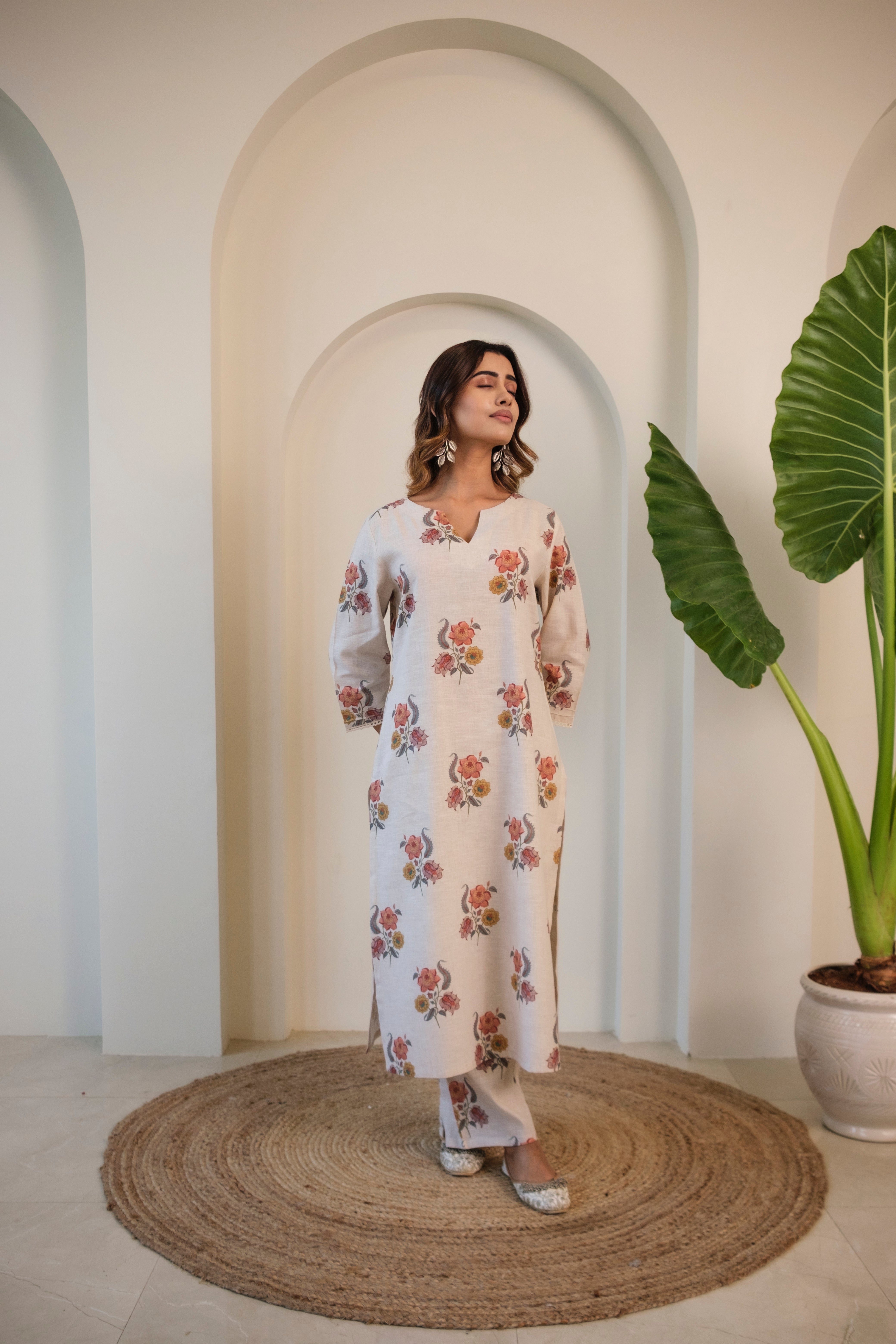 Gulbagh Pure Linen Co-ord/Kurta Set