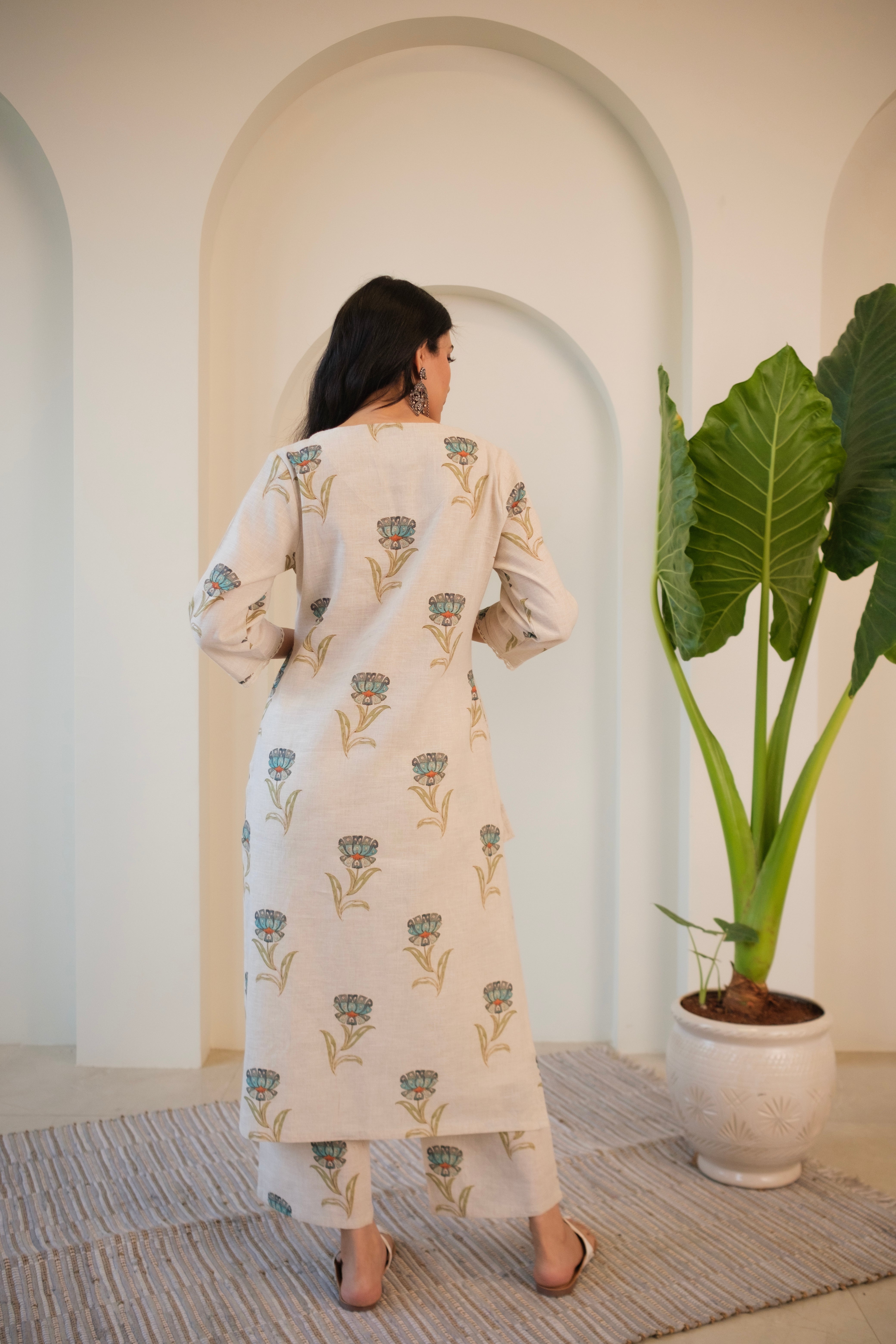 Tavisha Bloom Pure Linen Co-ord/Kurta Set