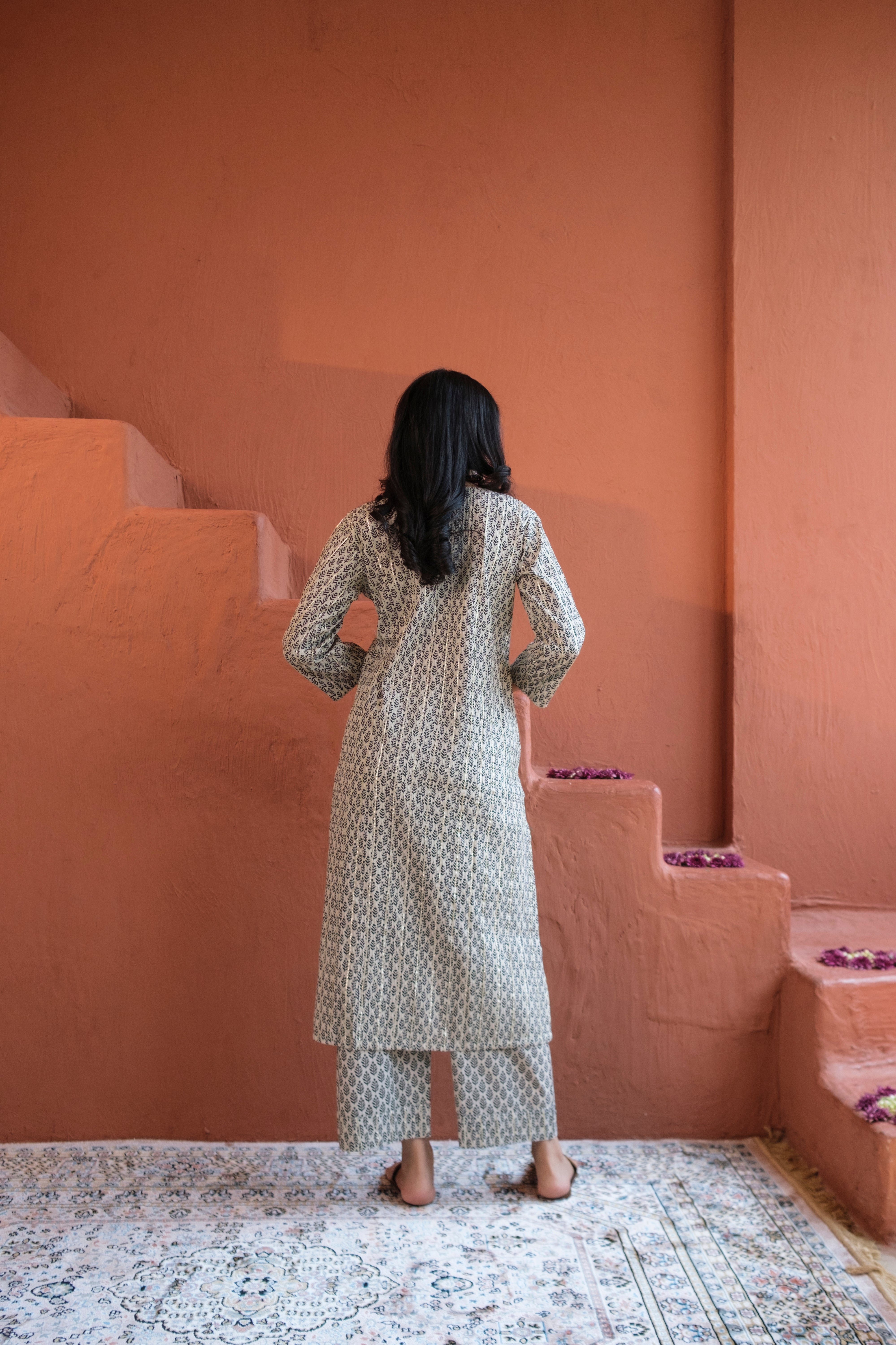 Saaz Black Printed Cotton Co-ord Set | HER-506 BLACK