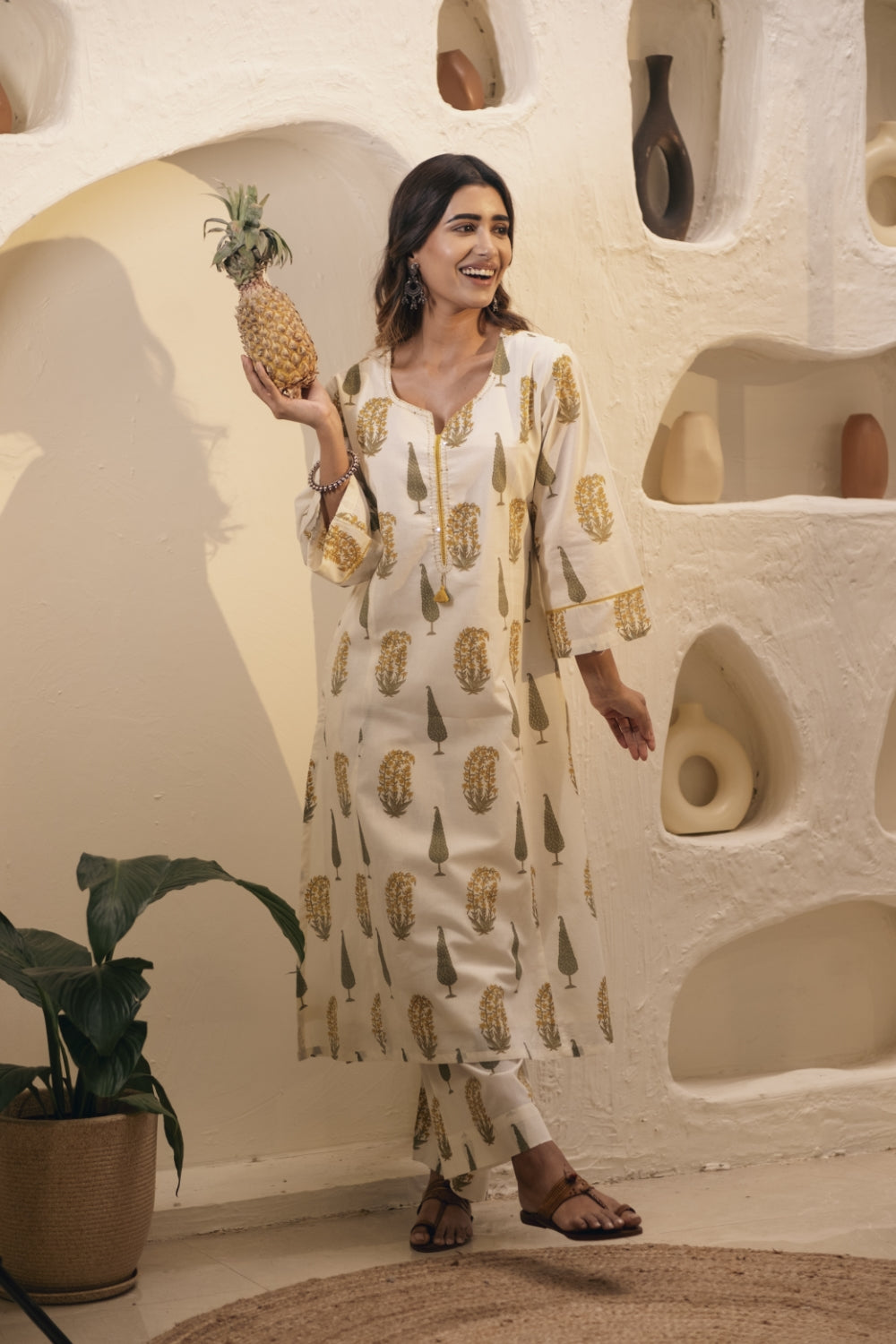 Paisley Hand-block Cotton Kurta/Co-ord Set