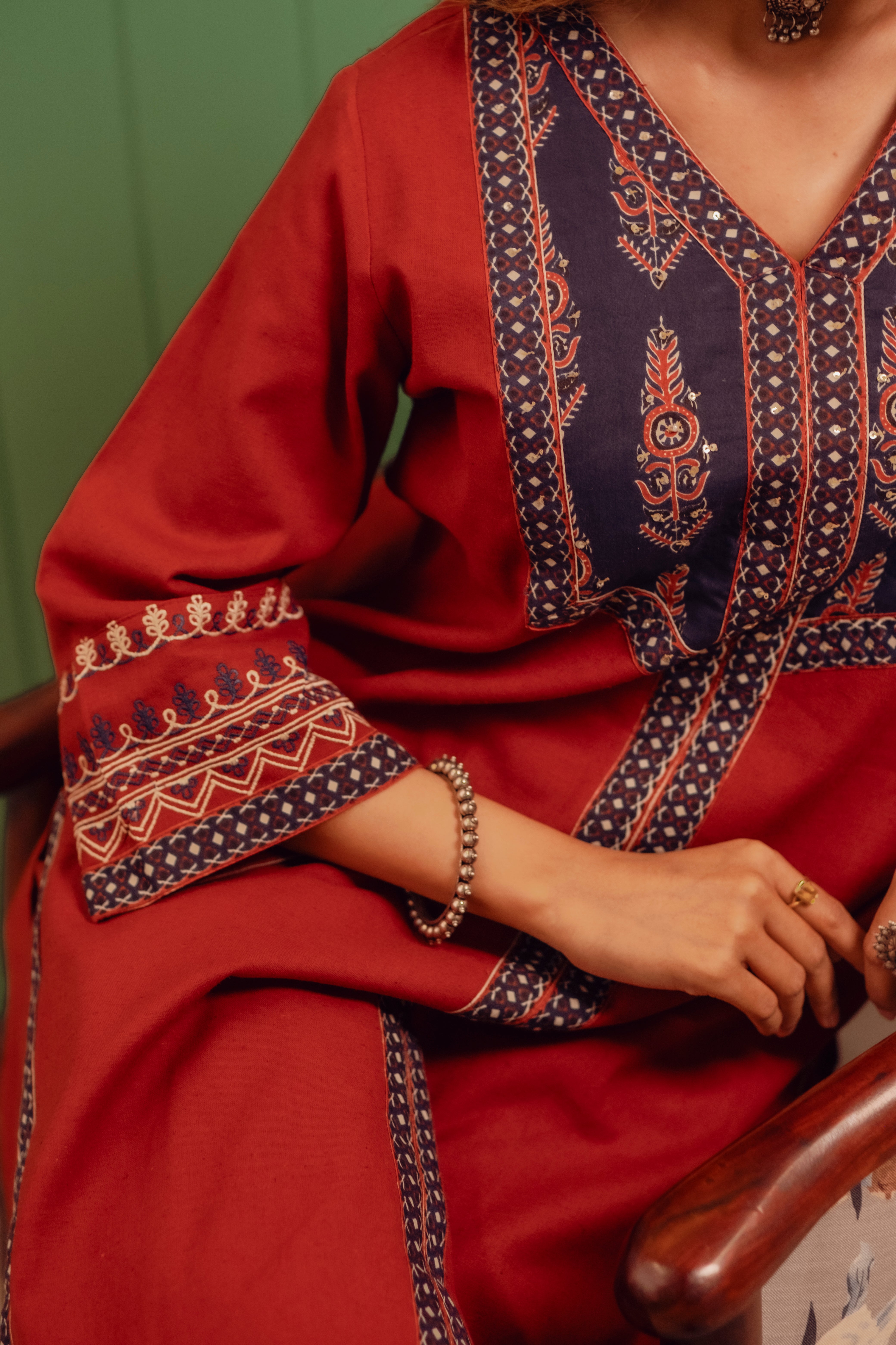 Maroon Cotton Kurta/Co-ord Set | HER-490