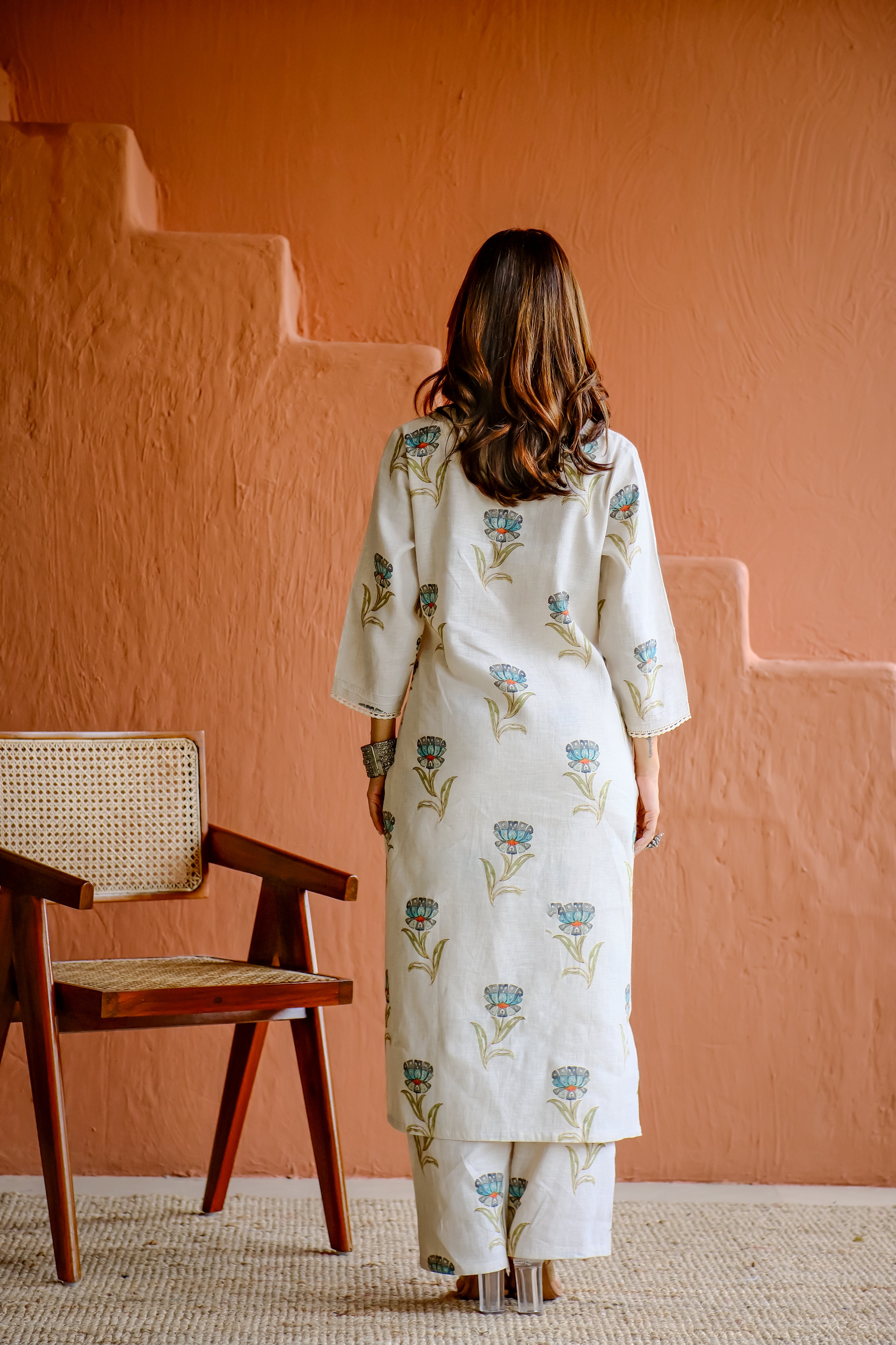 Tavisha Bloom Pure Linen Co-ord/Kurta Set