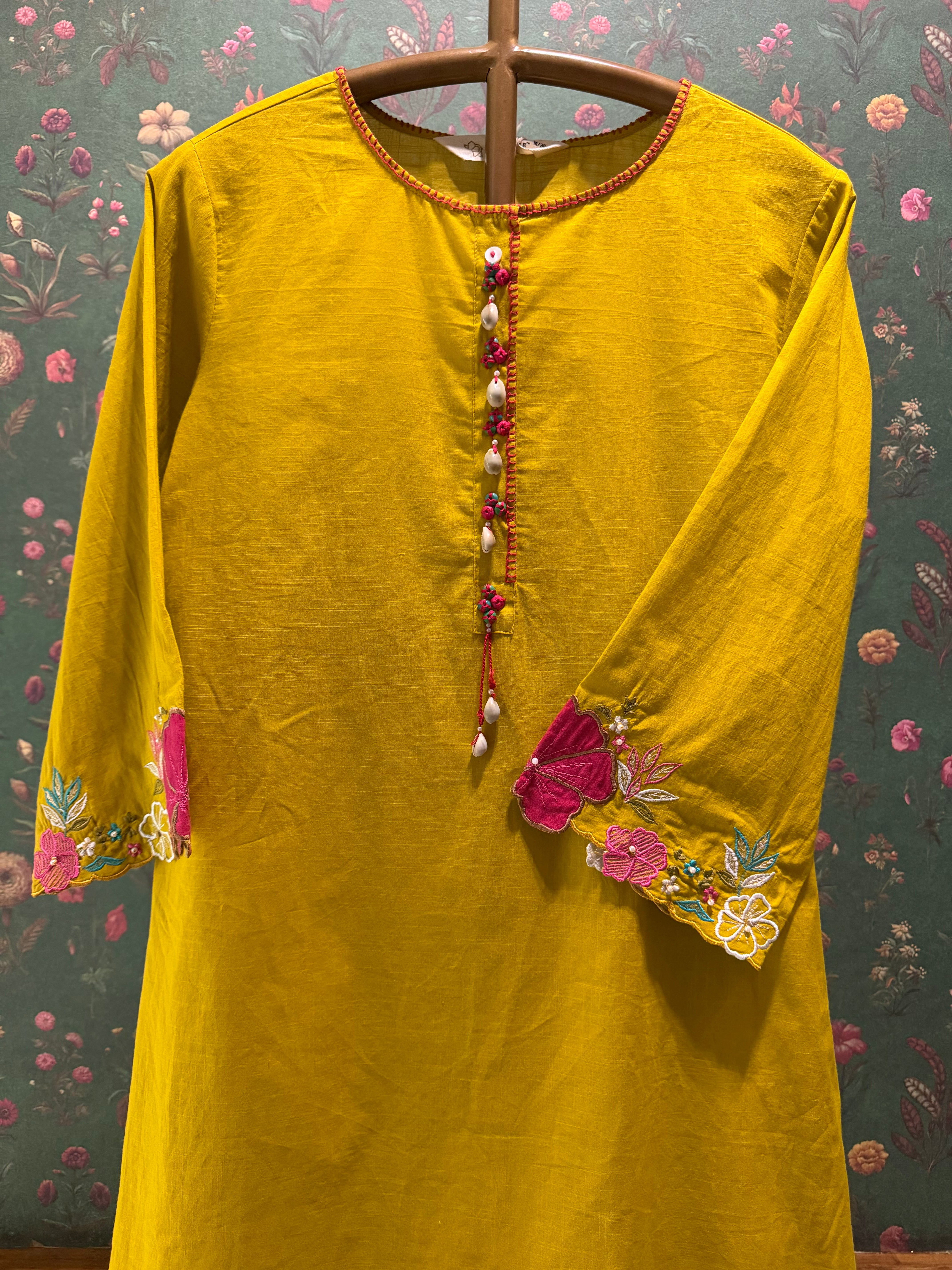 Mustard Yellow Cotton Co-ord Set | HER-581