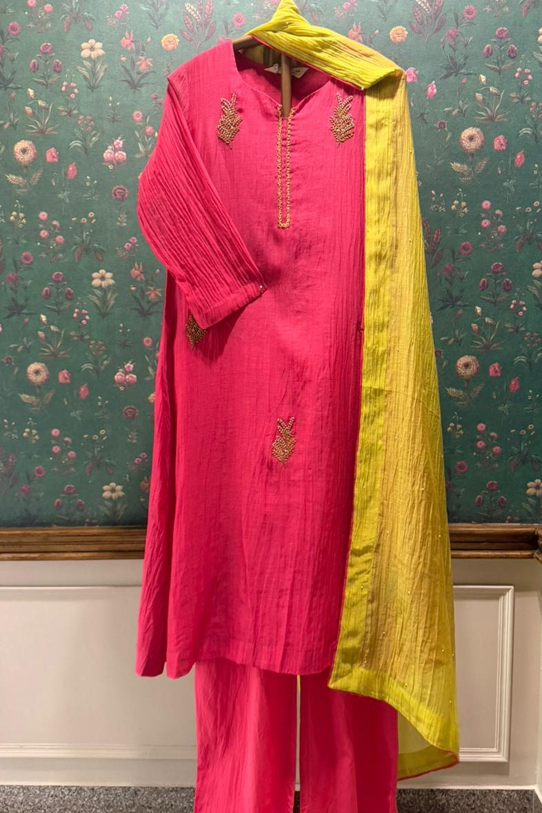 Vanyara Rose Pink A-Line Suit Set | HER-625