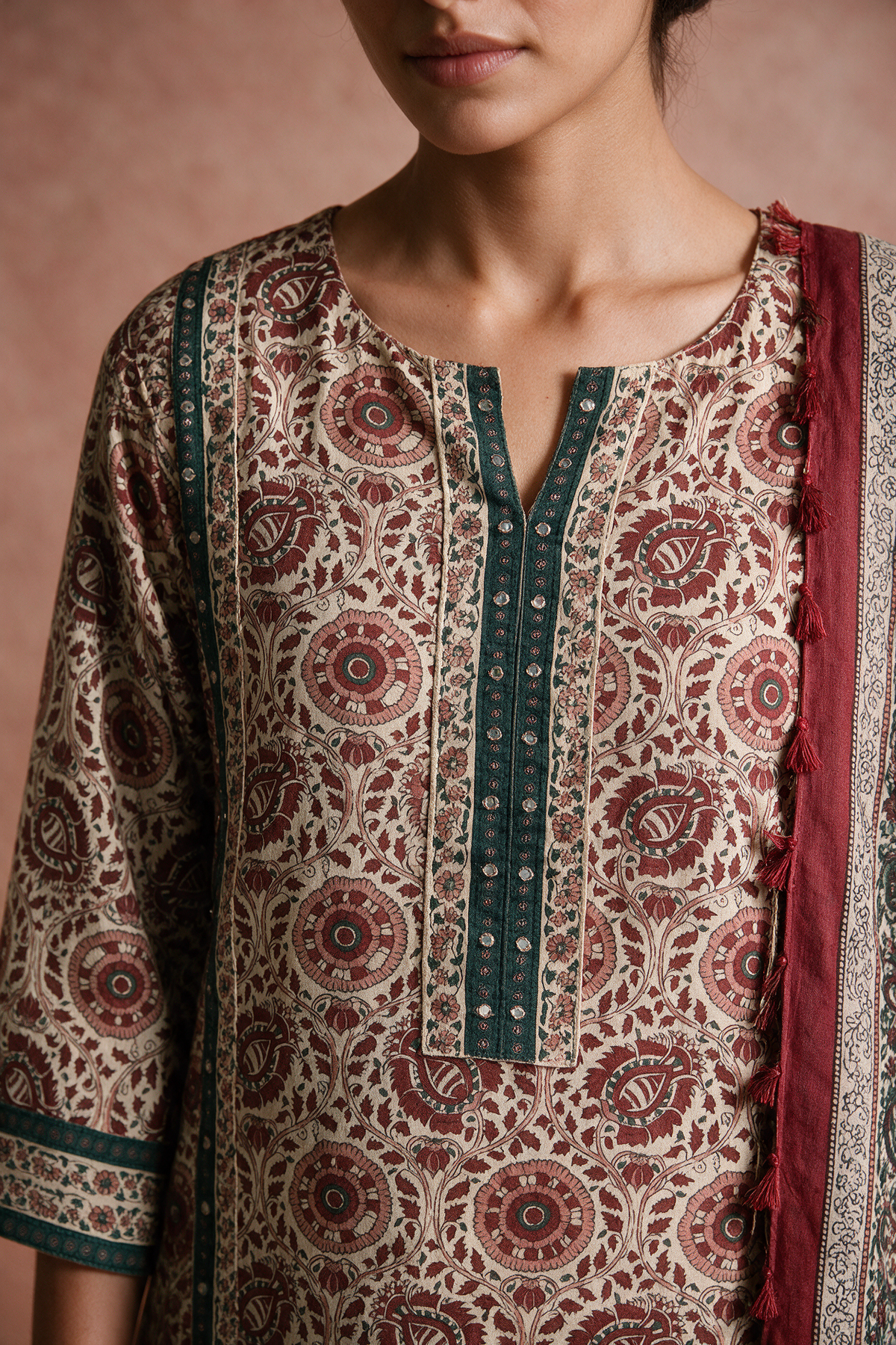 Maroon & Ivory Farshi Salwar Set