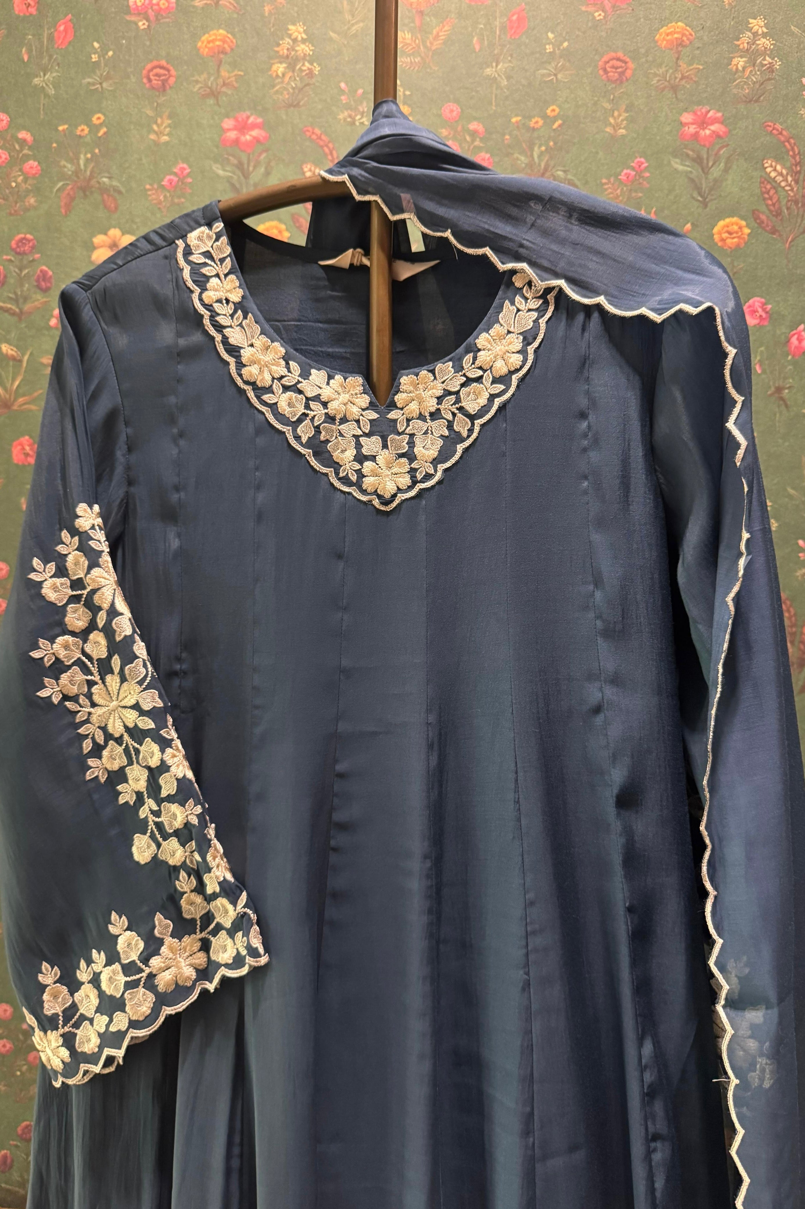 Zariyah Blue Embroidered Suit Set | HER-588